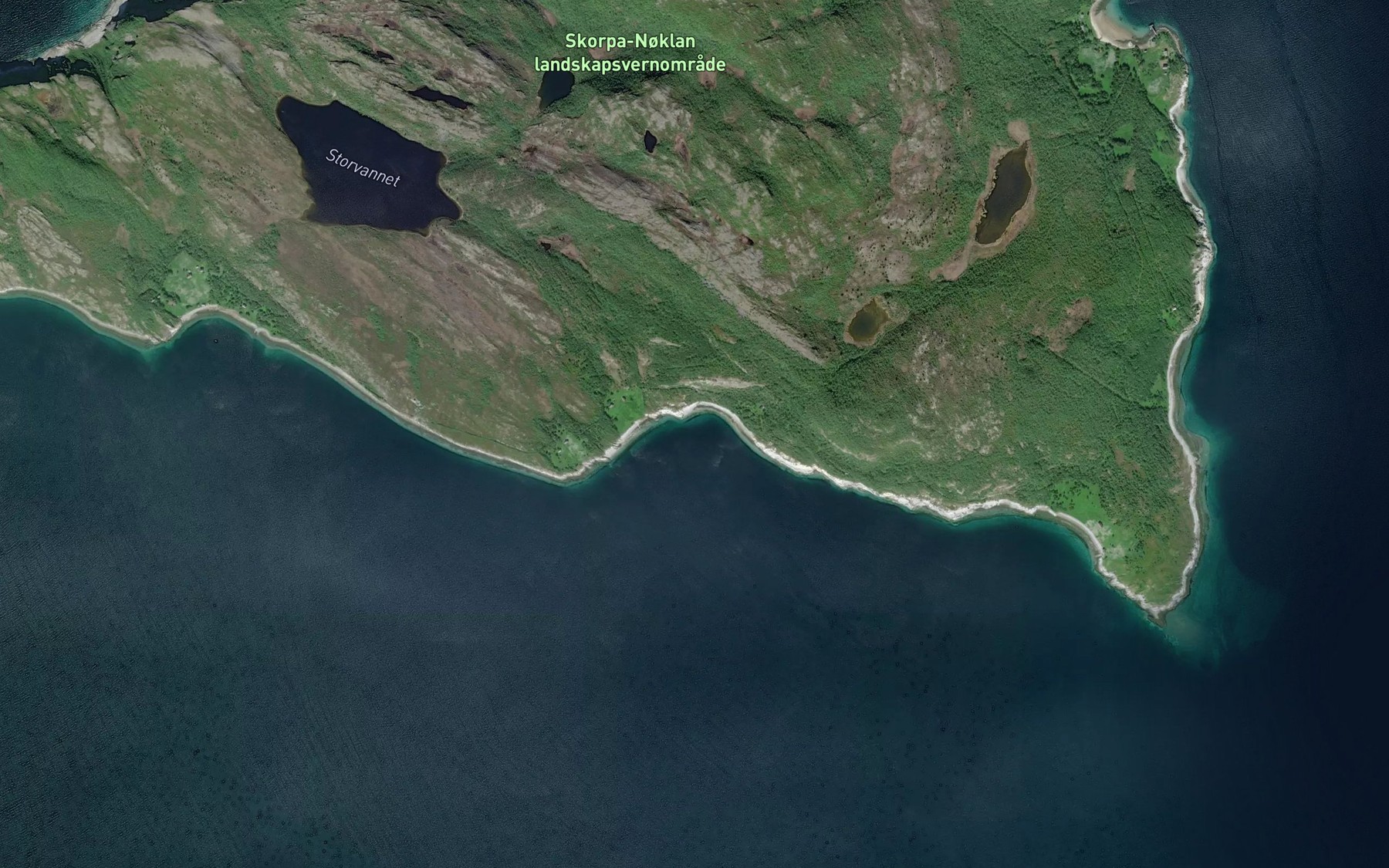 Satellite map of the Storslettbukta