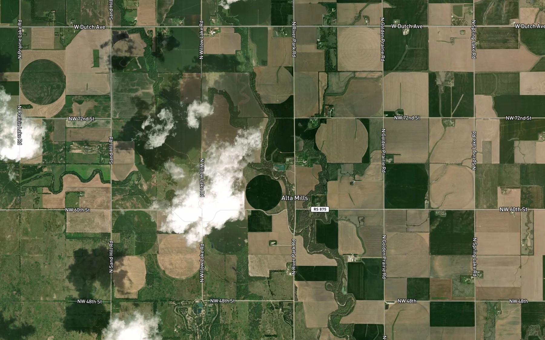Satellite map of the Sand Creek