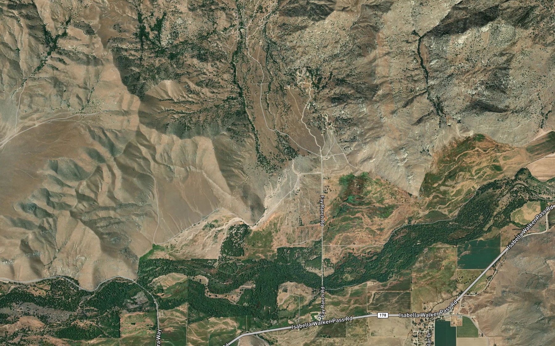 Satellite map of the Fay Creek