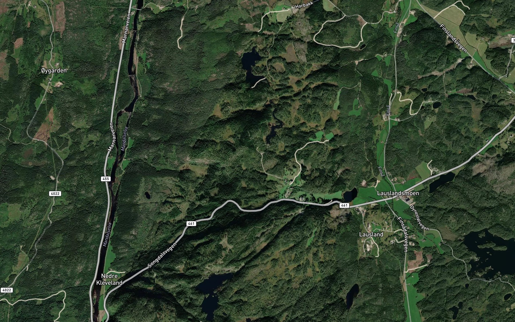 Satellite map of the Skrebekken