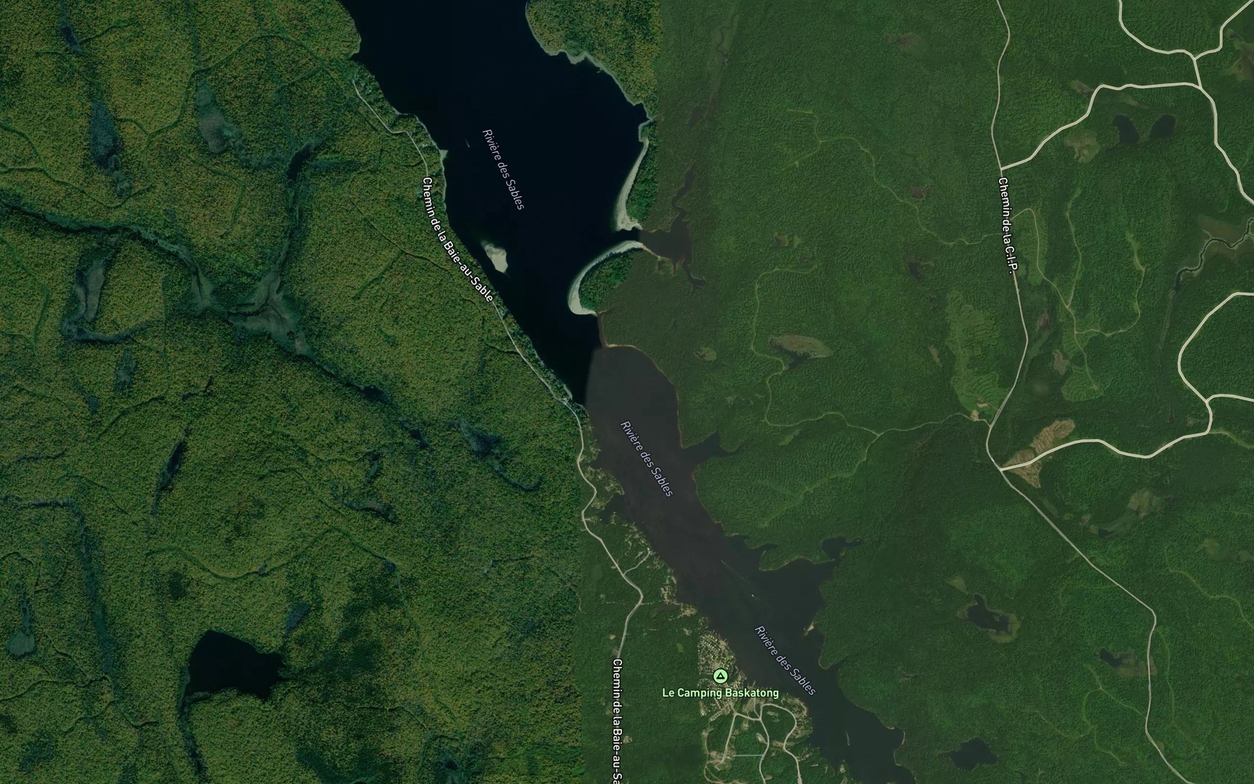 Satellite map of the Baie au Sable