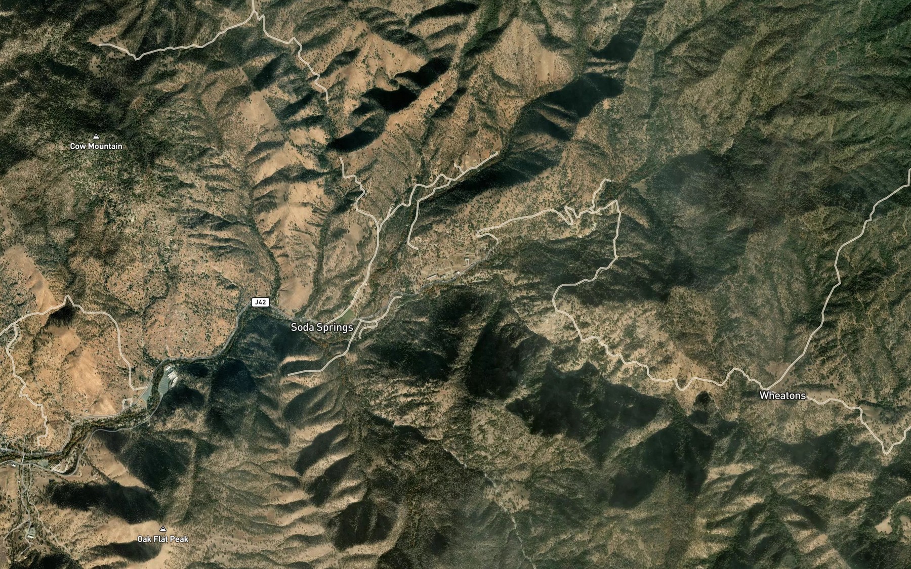 Satellite map of the Pigeon Creek
