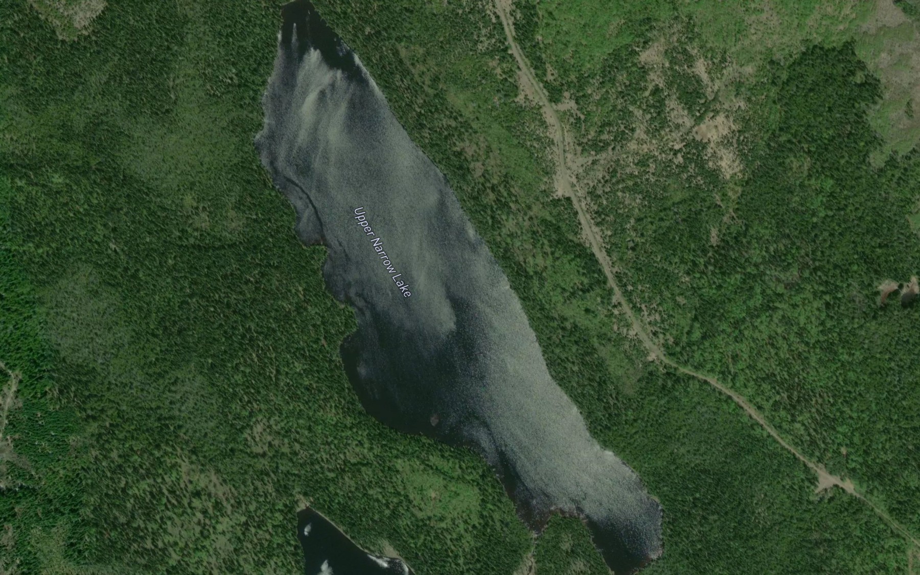 Satellite map of the Upper Narrow Lake