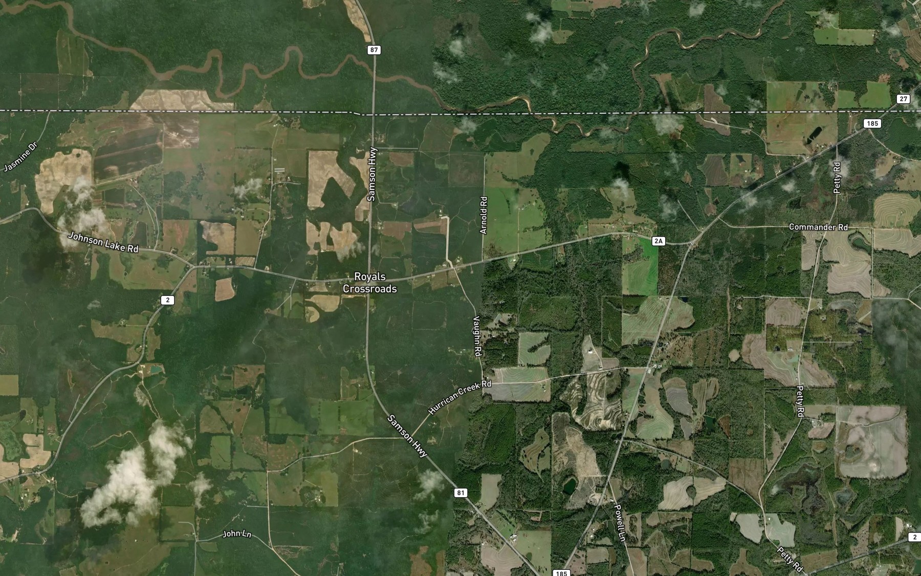 Satellite map of the Grassy Branch