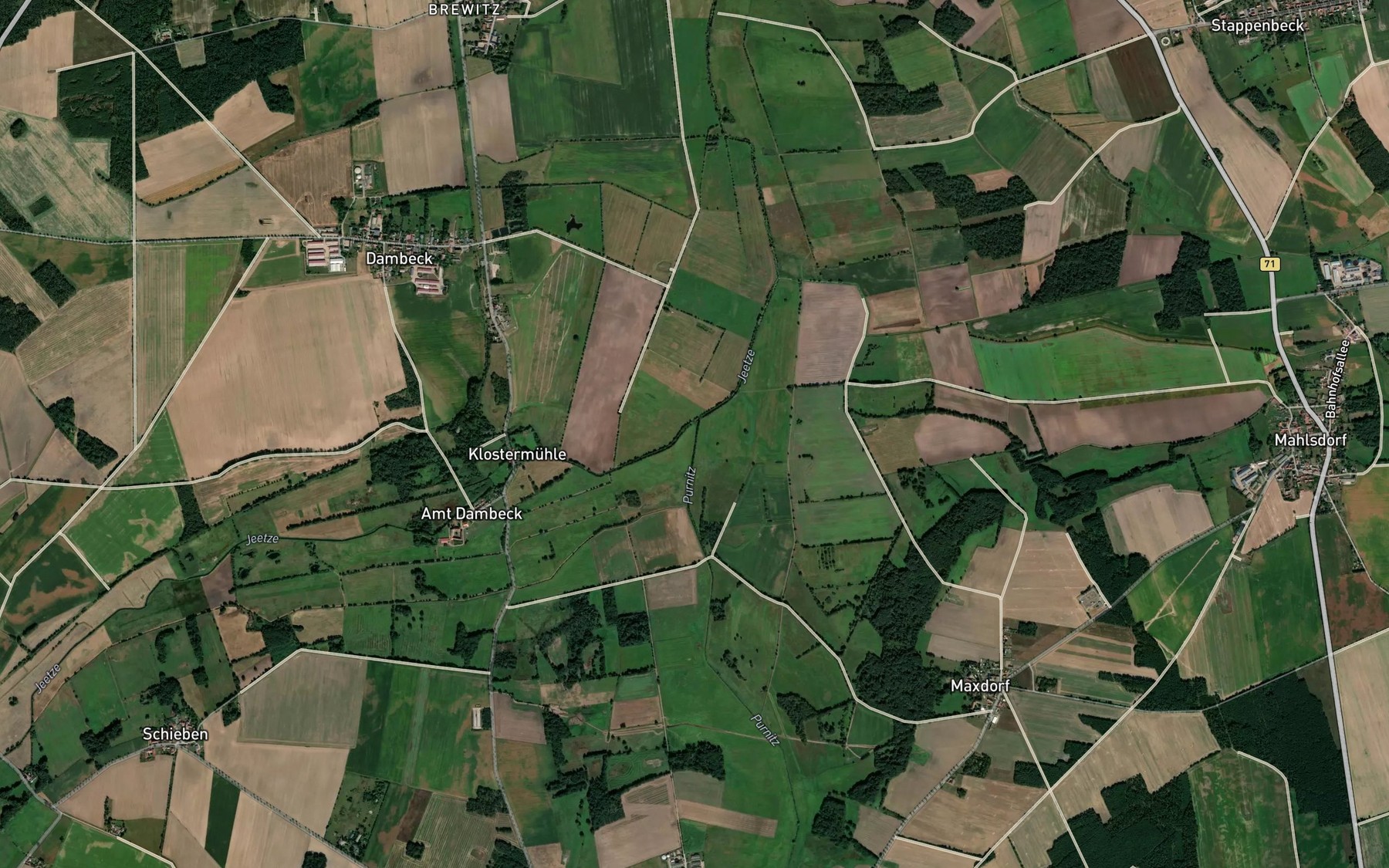 Satellite map of the Purnitz