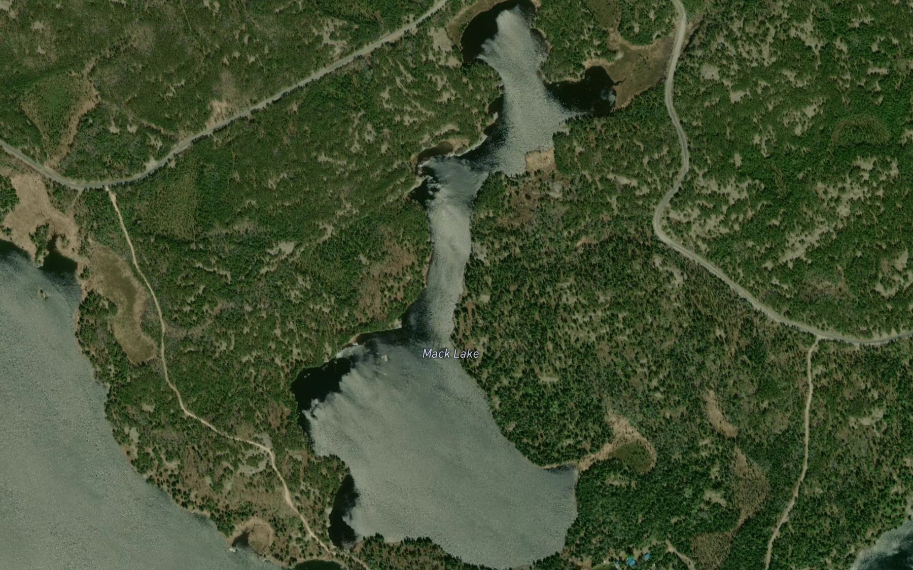 Satellite map of the Mack Lake