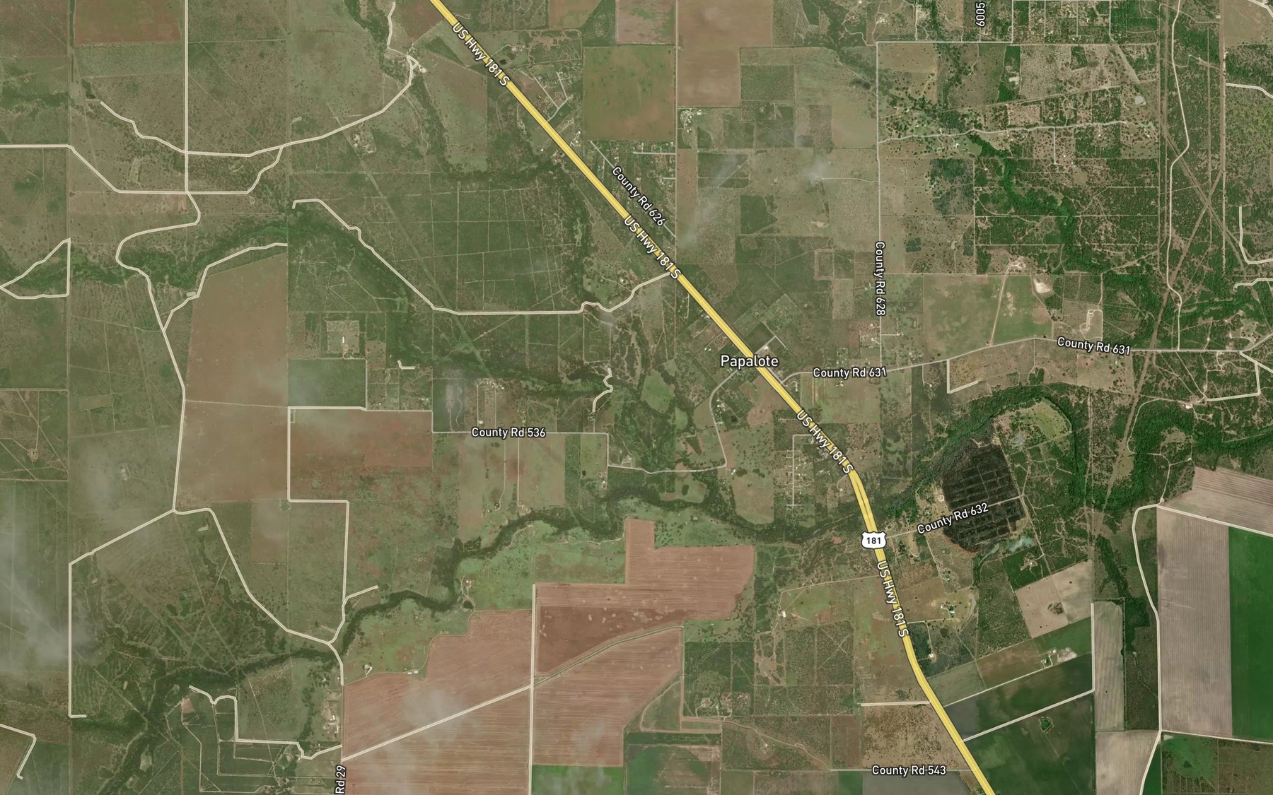 Satellite map of the Ratta Creek