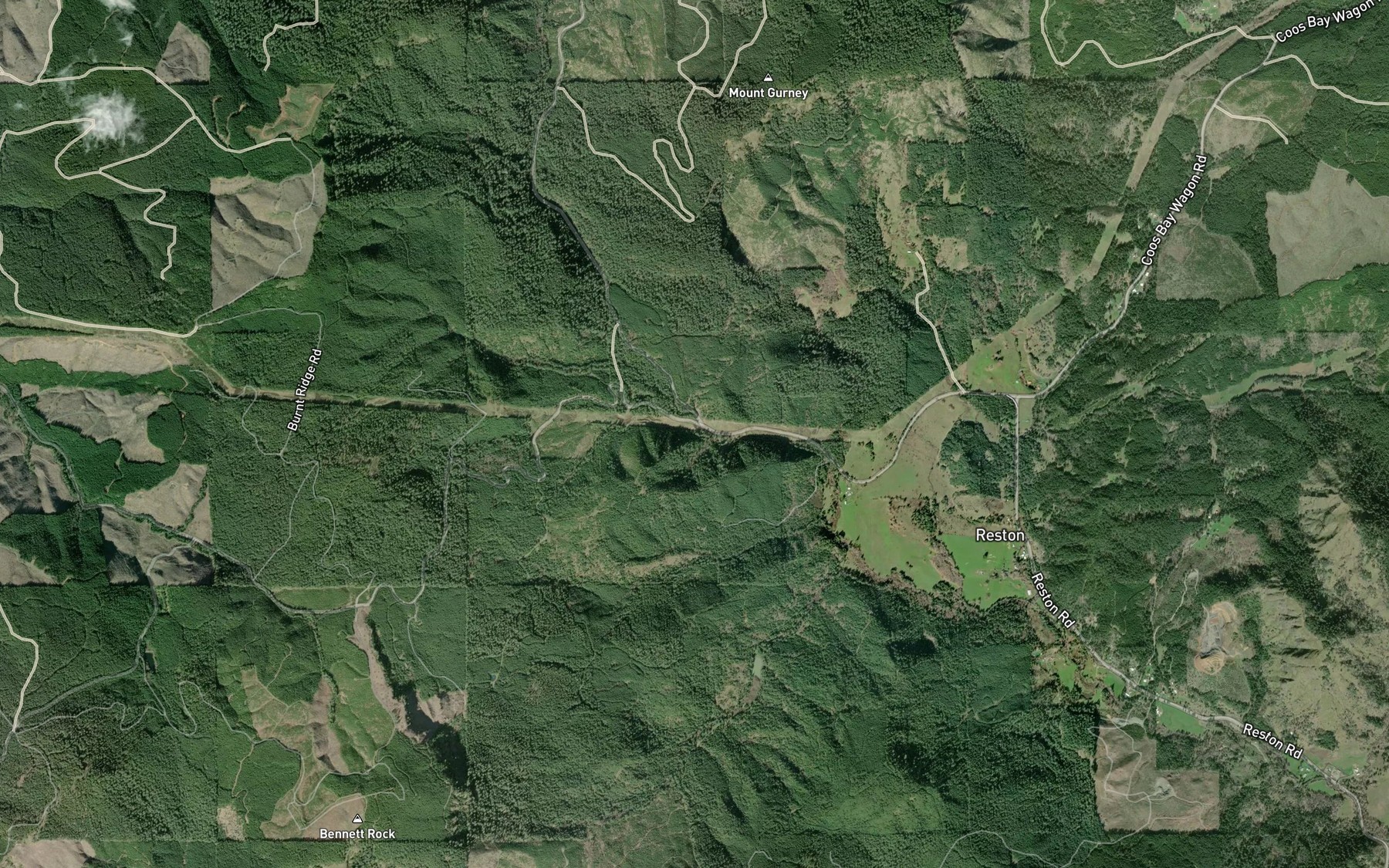 Satellite map of the Wilson Creek