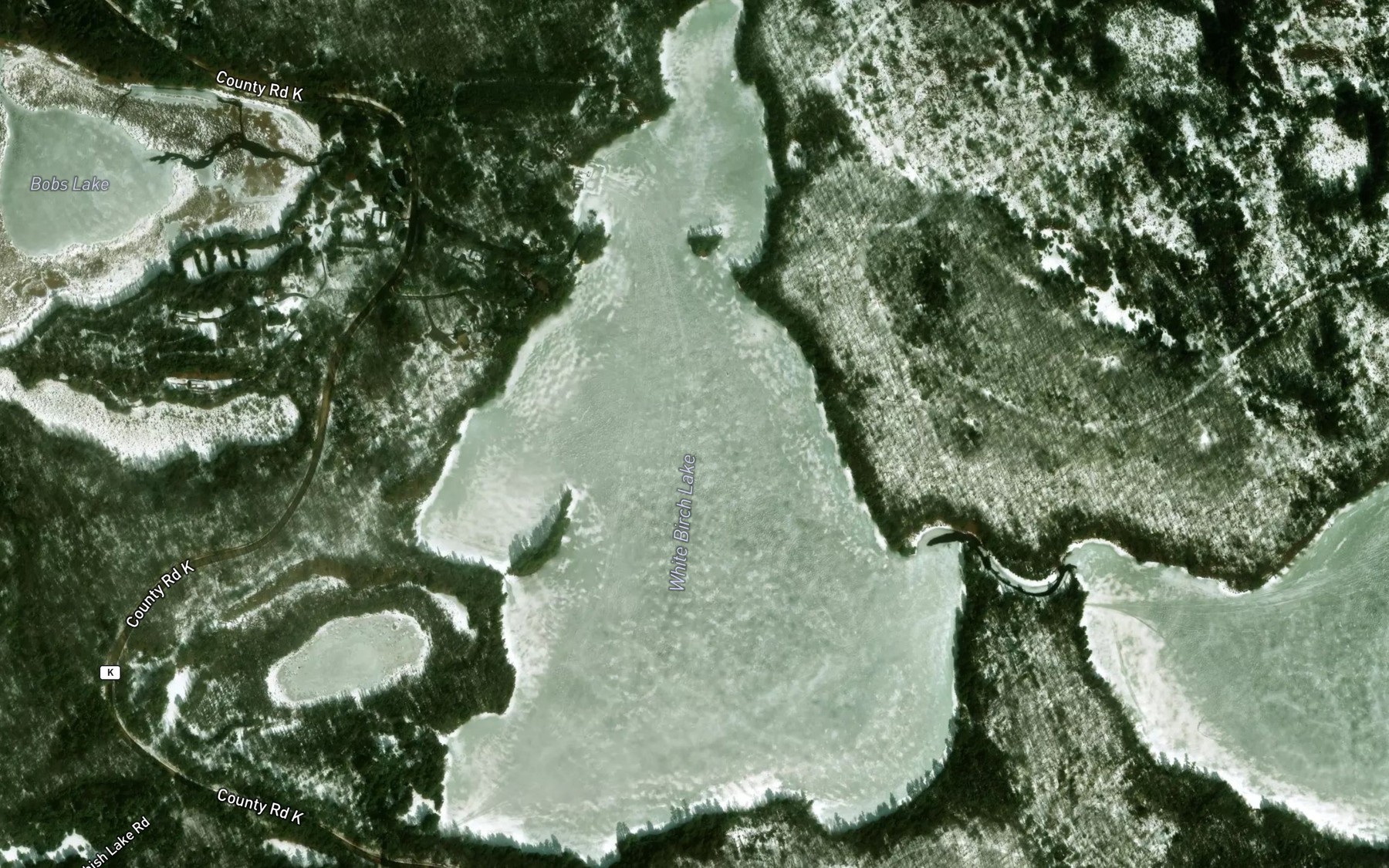 Satellite map of the White Birch Lake
