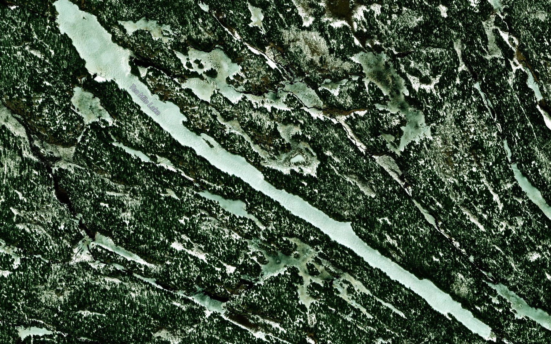 Satellite map of the Ten Mile Lake