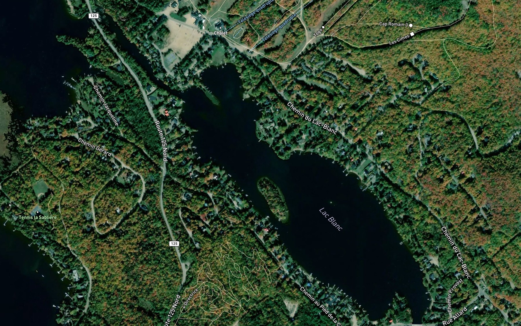 Satellite map of the Lac Blanc