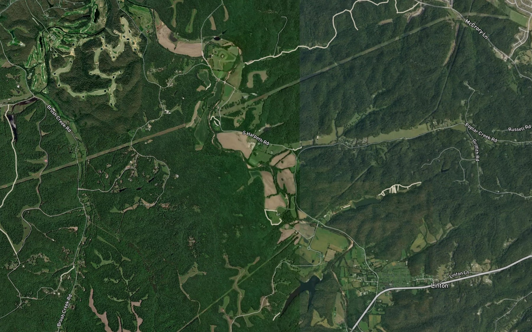 Satellite map of the Poplar Creek
