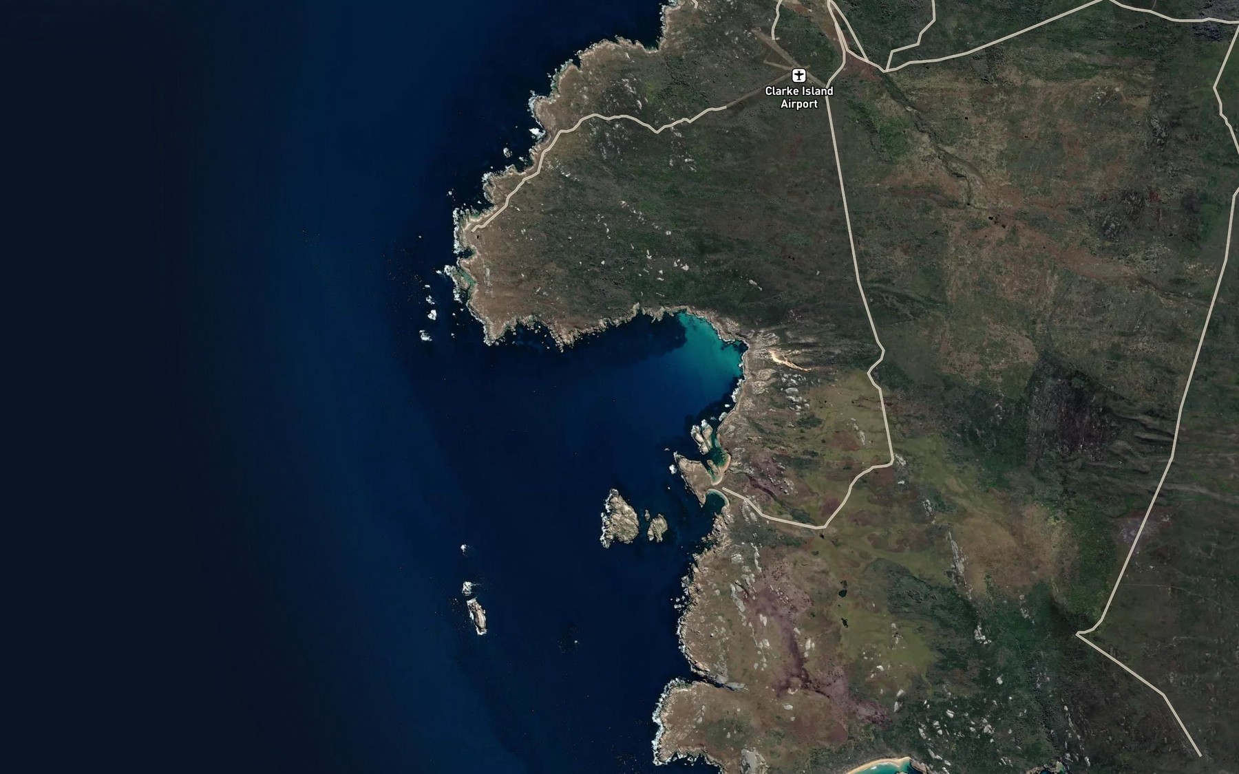 Satellite map of the Spike Bay
