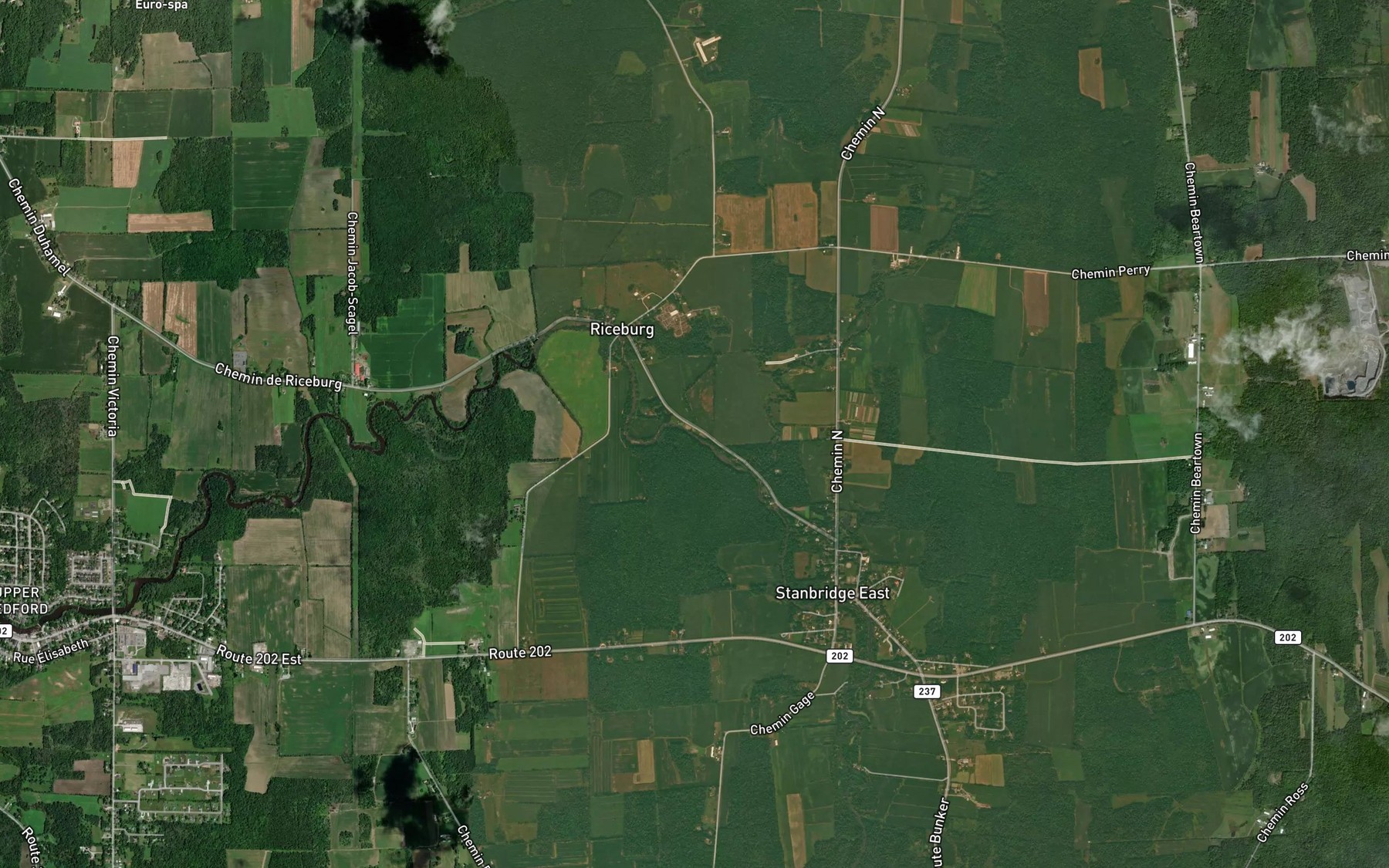 Satellite map of the Cours d'eau Merida-Verville