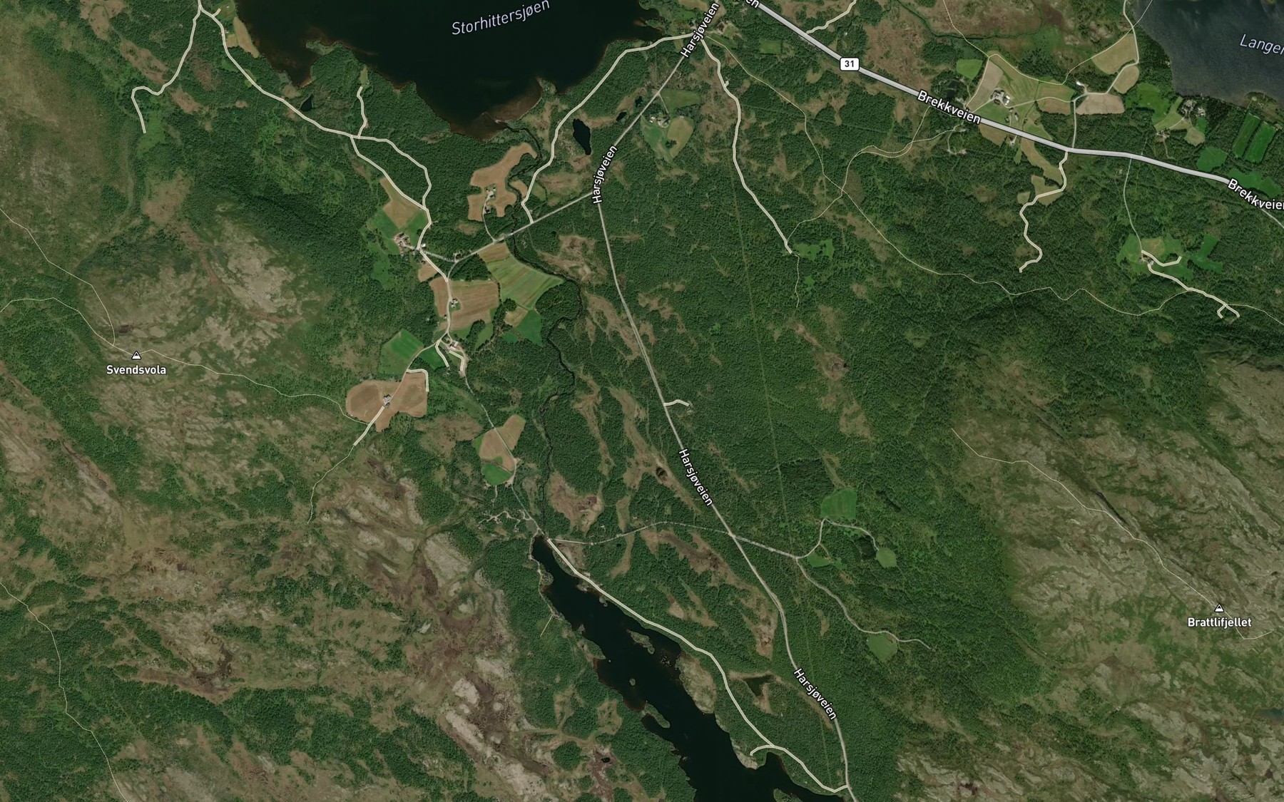 Satellite map of the Abekken