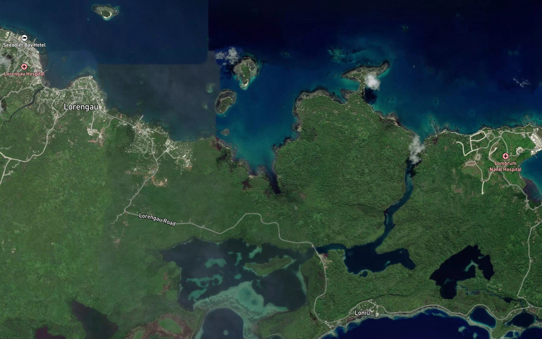 Satellite map of the Peiho Inlet