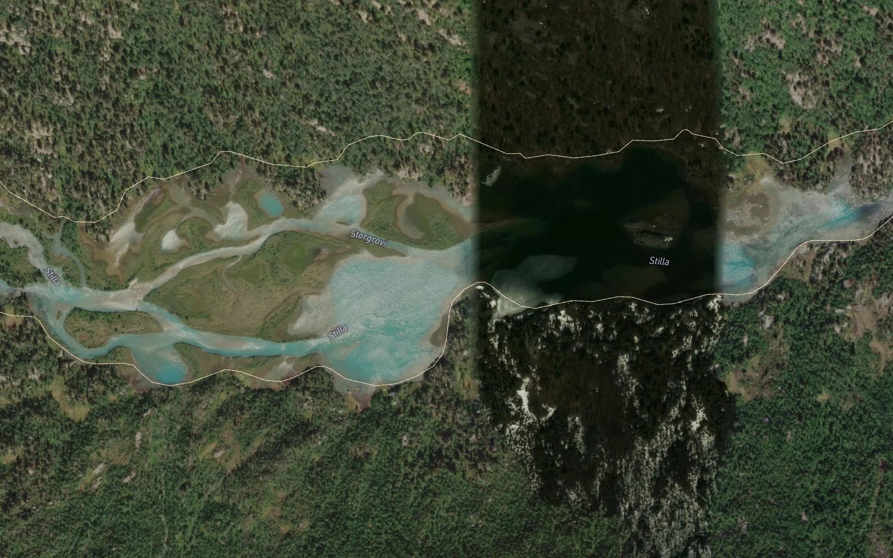 Satellite map of the Roykjeskalsvatnet