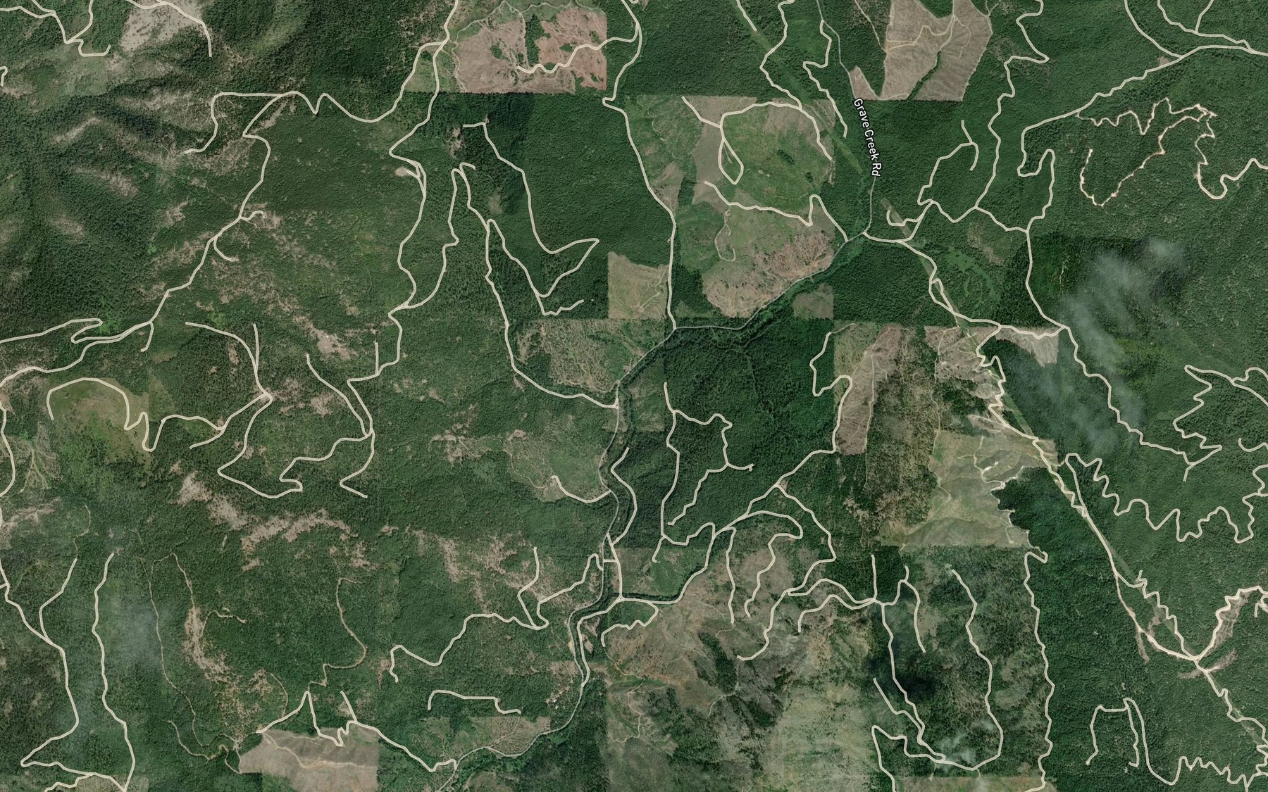 Satellite map of the Big Boulder Creek