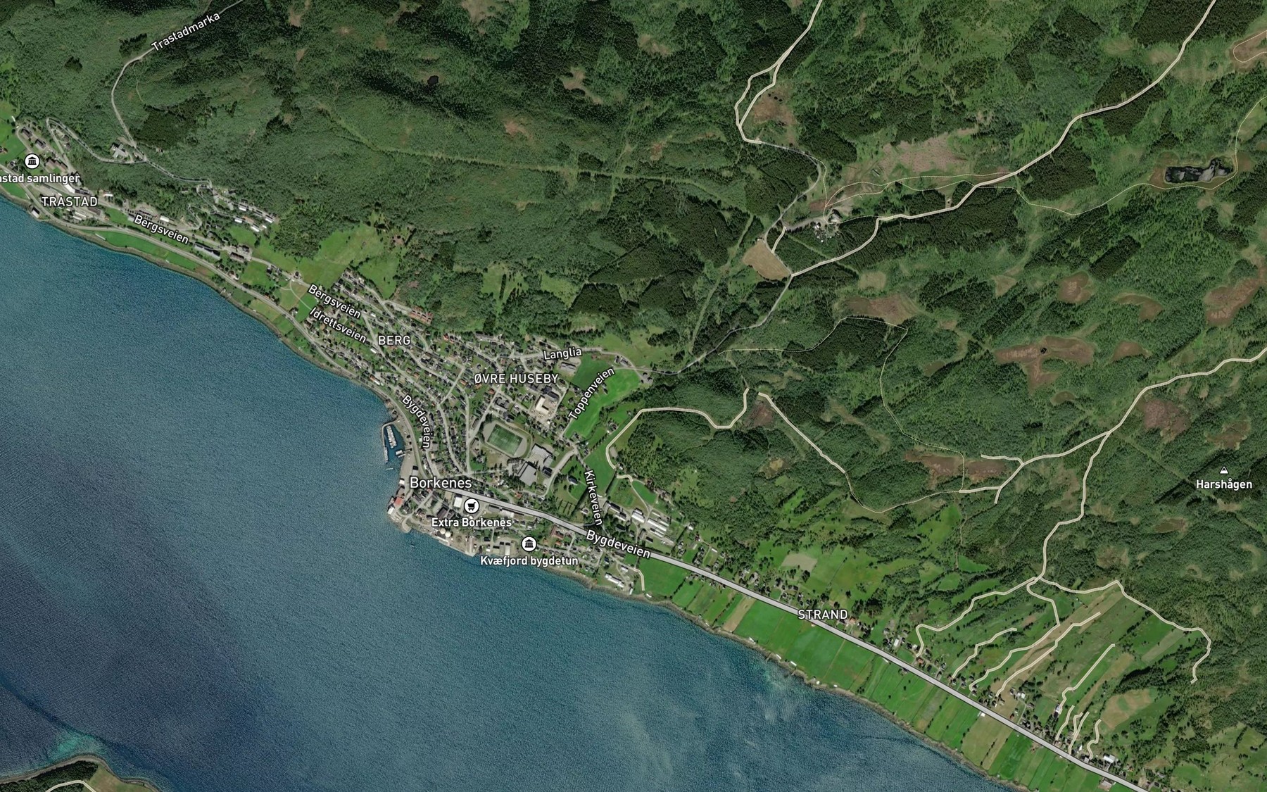 Satellite map of the Raelva