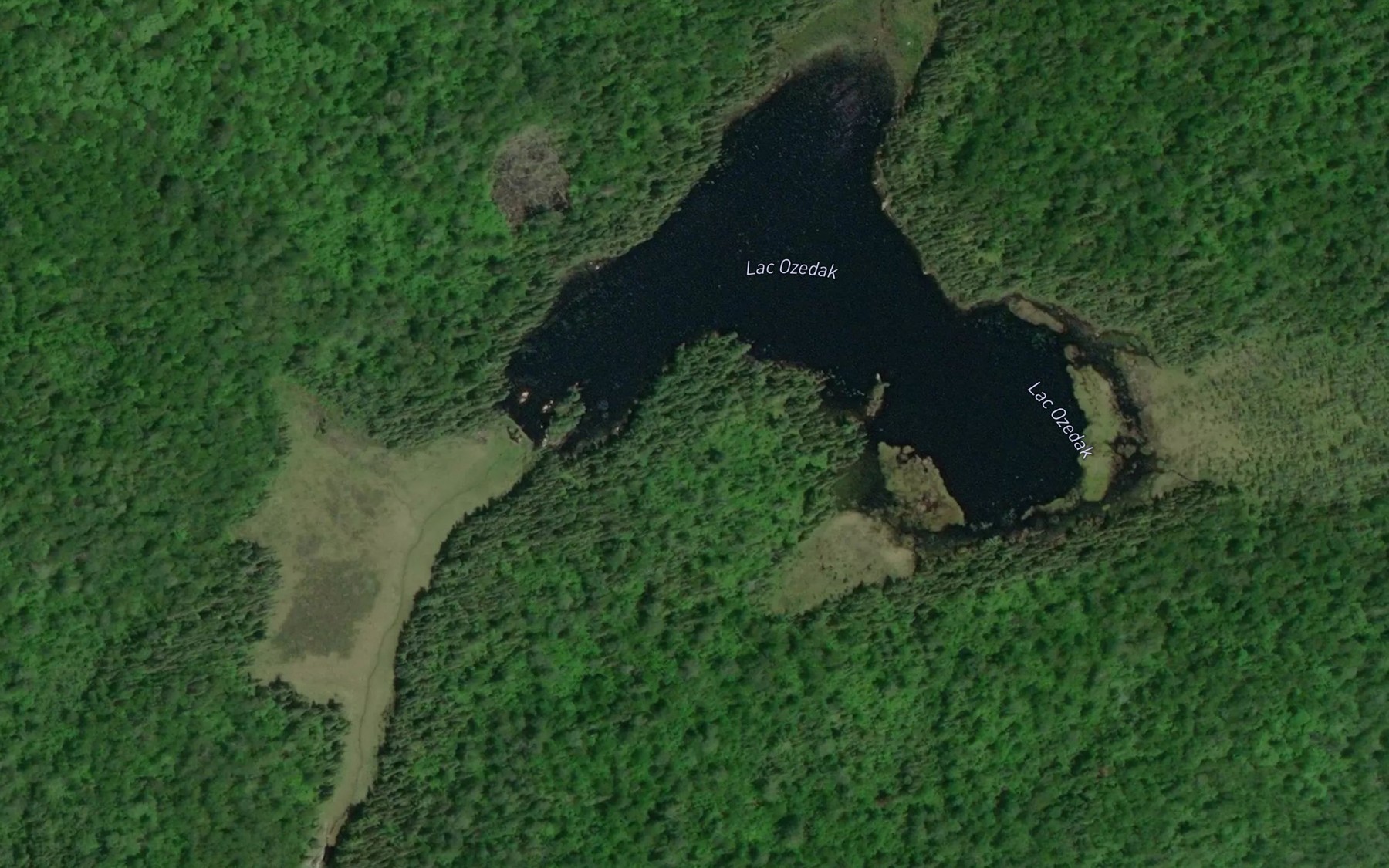 Satellite map of the Lac Ozedak