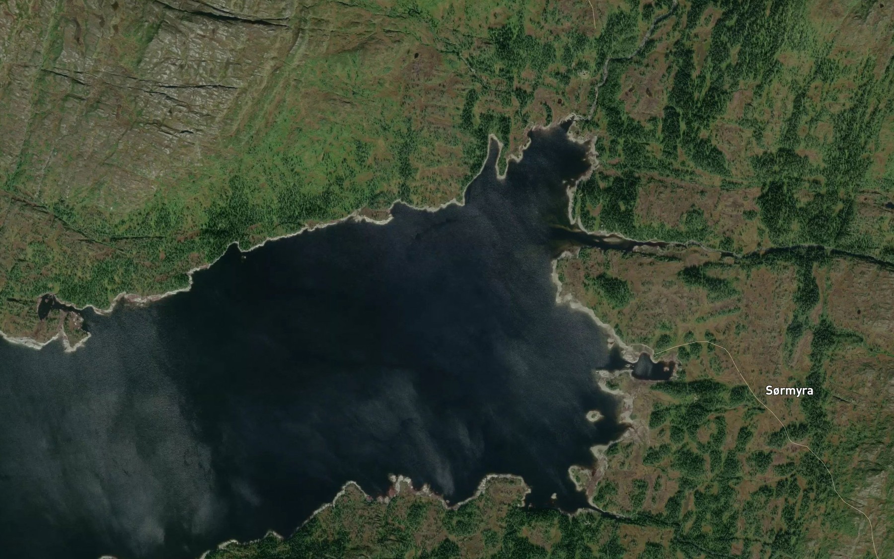 Satellite map of the Nordelva