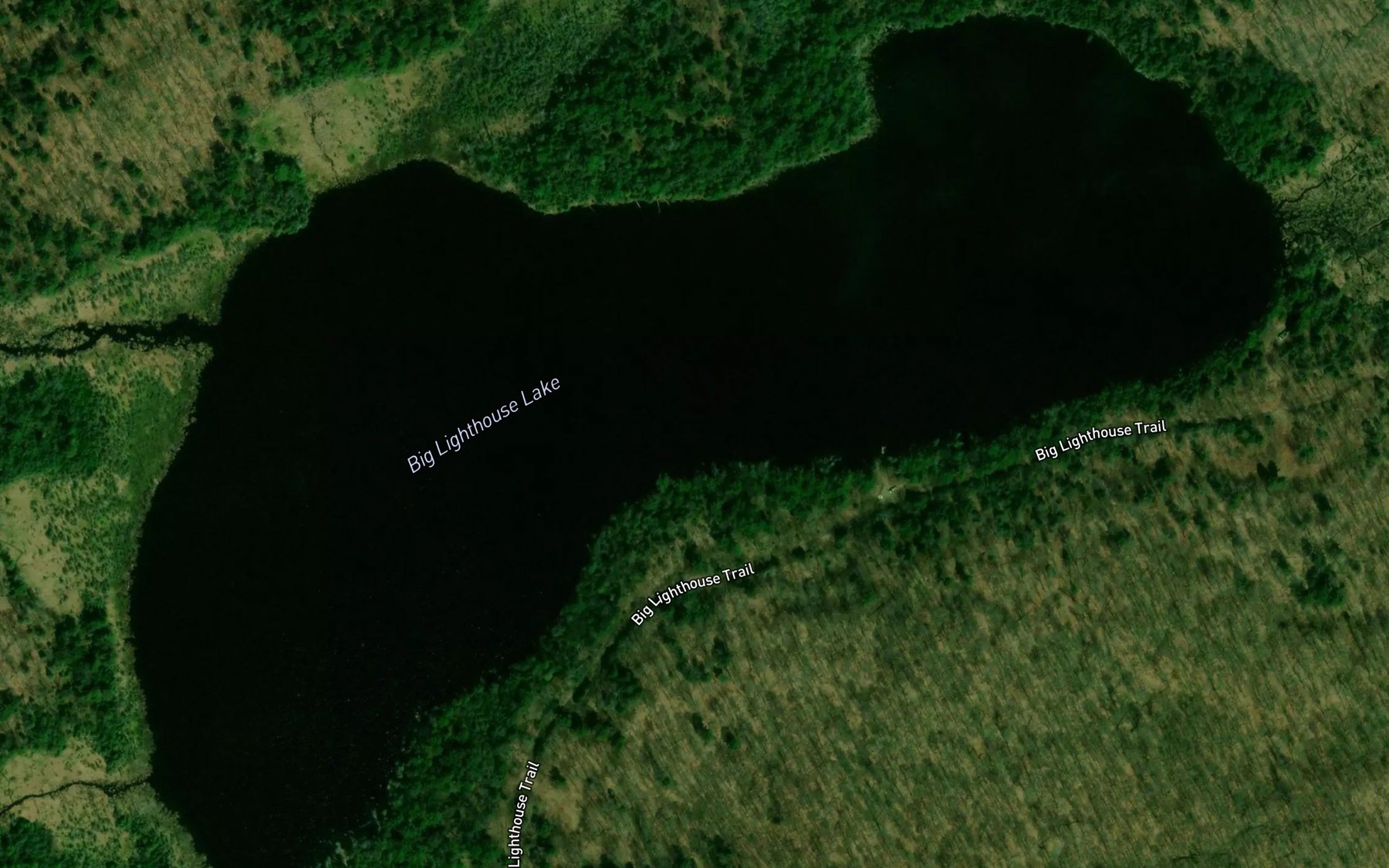 Satellite map of the Big Lighthouse Lake