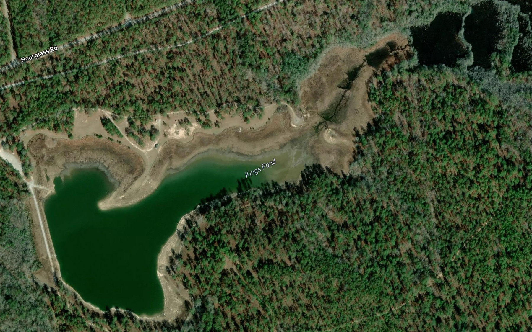 Satellite map of the Kings Pond