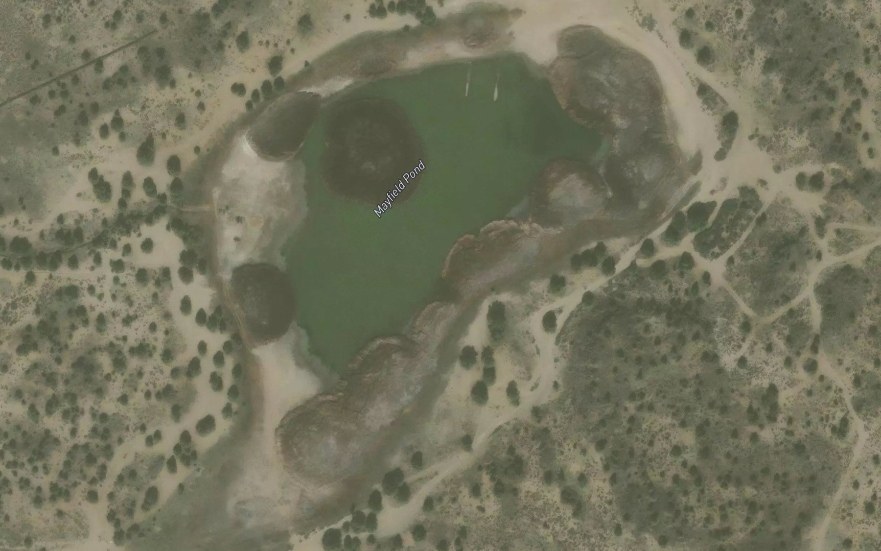Satellite map of the Mayfield Pond