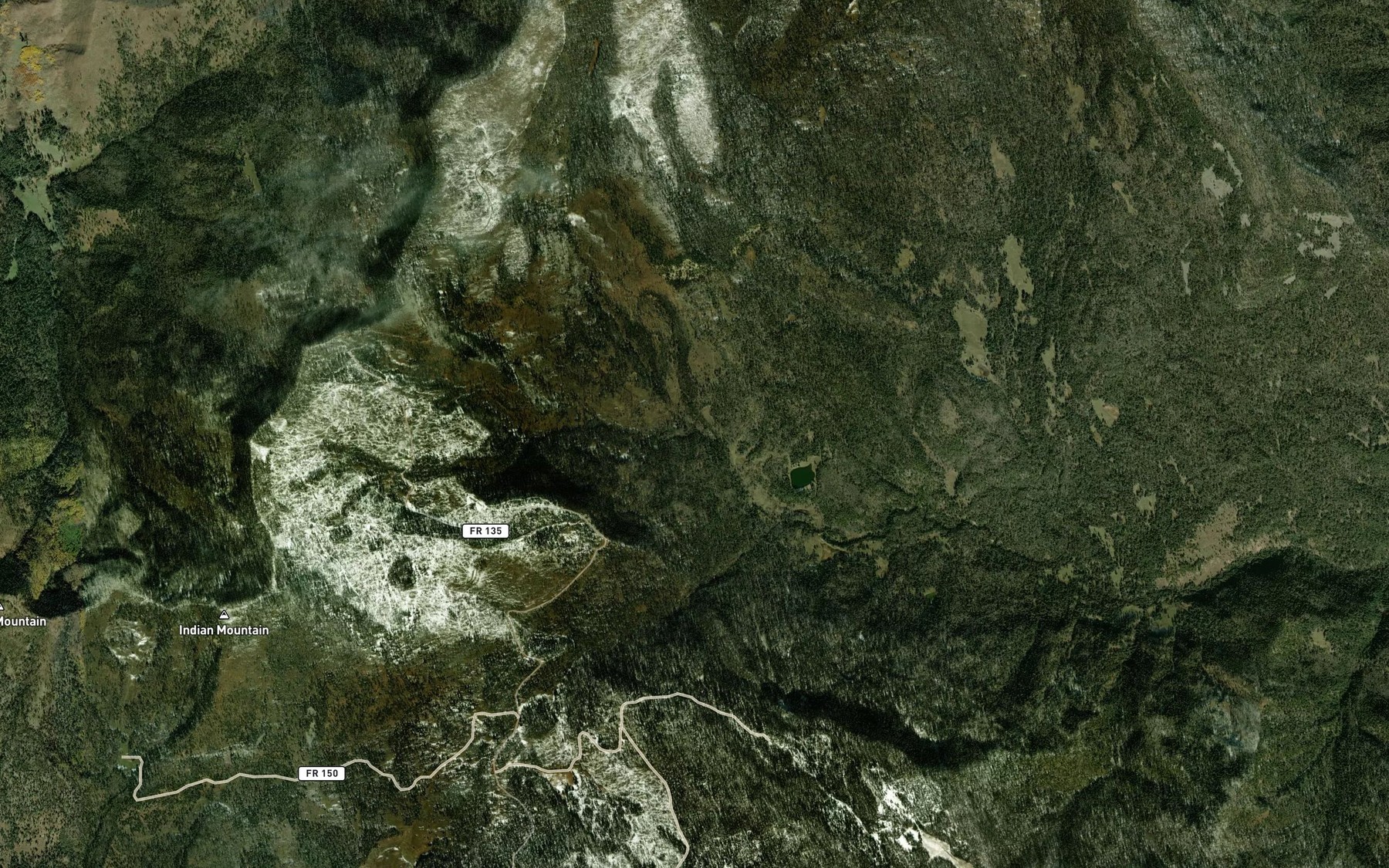 Satellite map of the West Prong Red Creek