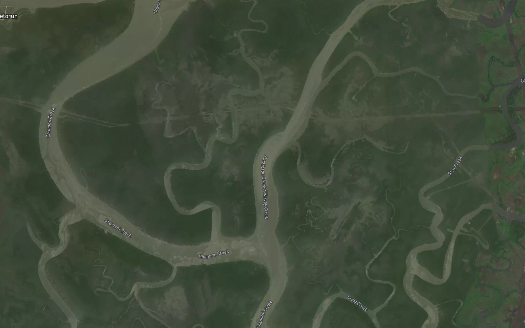 Satellite map of the Parkinson Creek