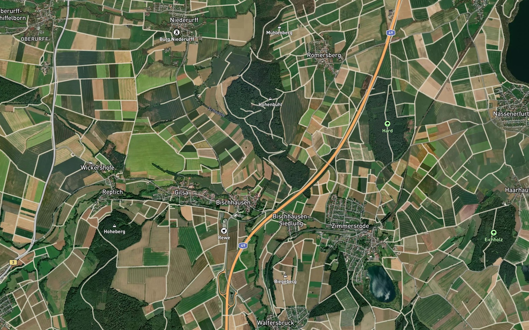 Satellite map of the Gilsa