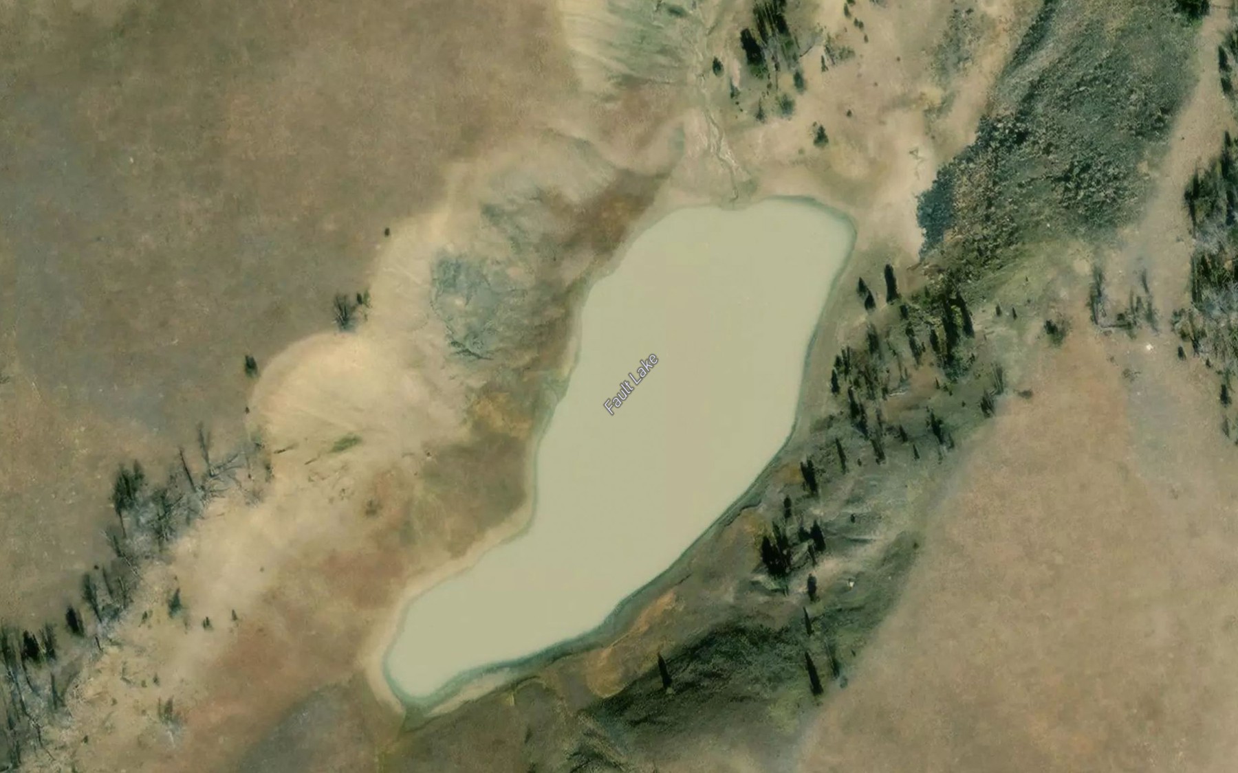 Satellite map of the Fault Lake