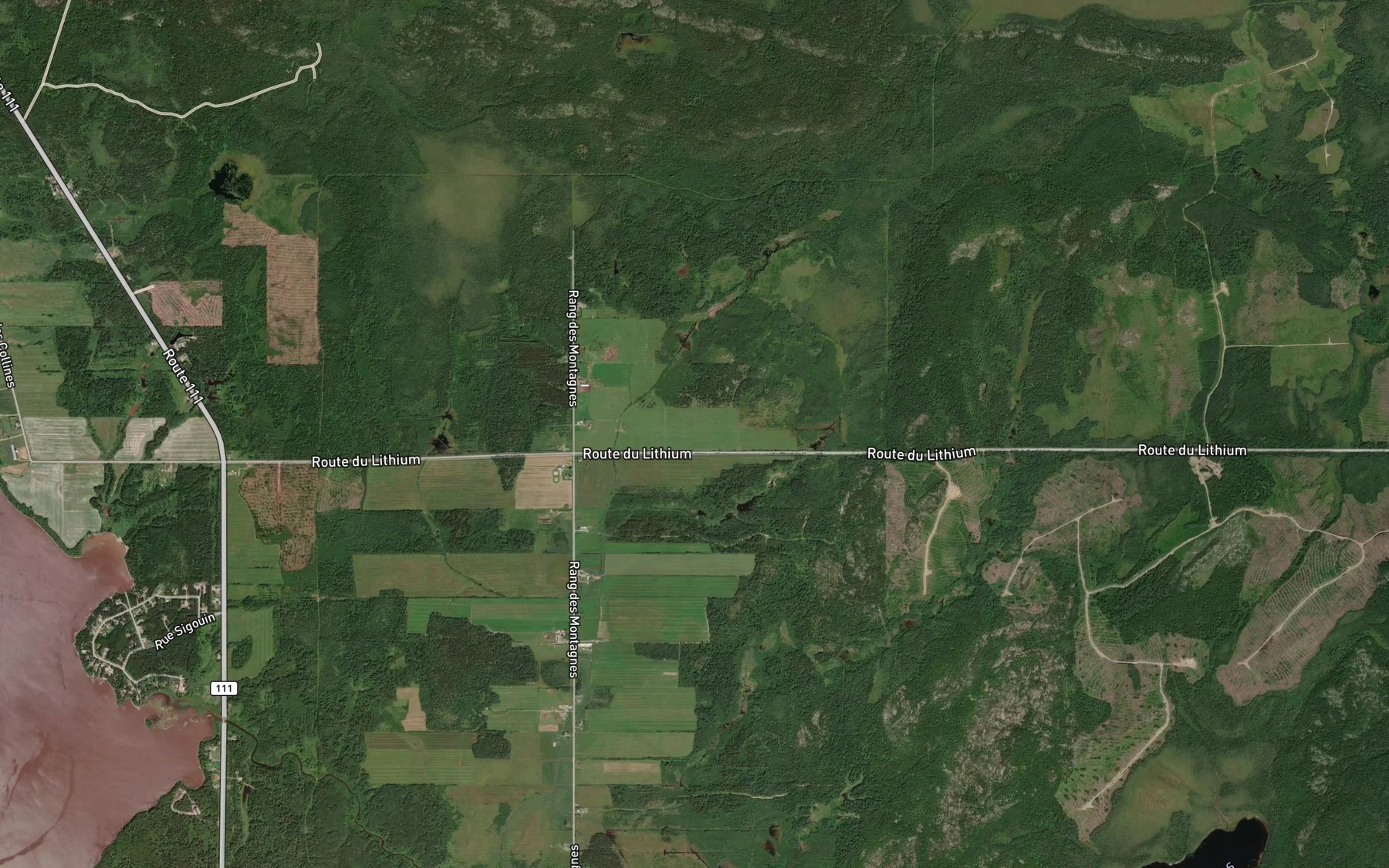 Satellite map of the Ruisseau Gelinas