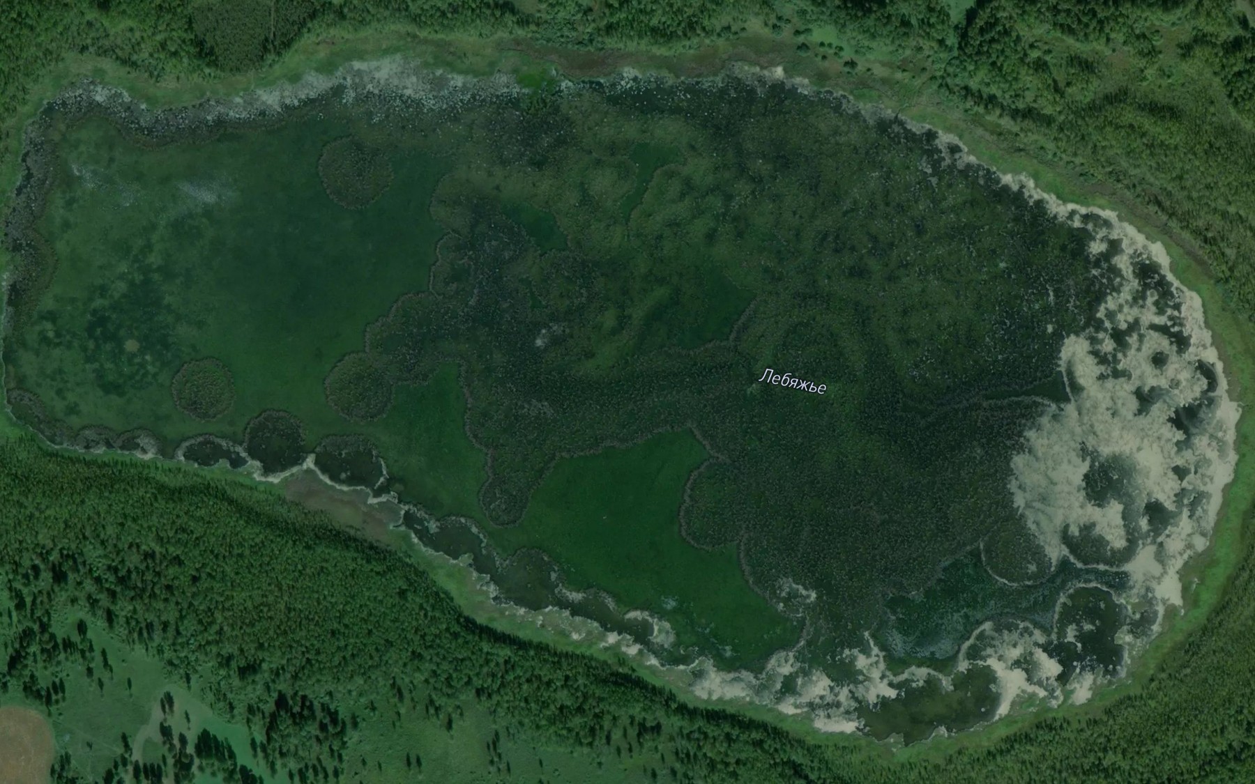 Satellite map of the Ozero Lebyazh'ye