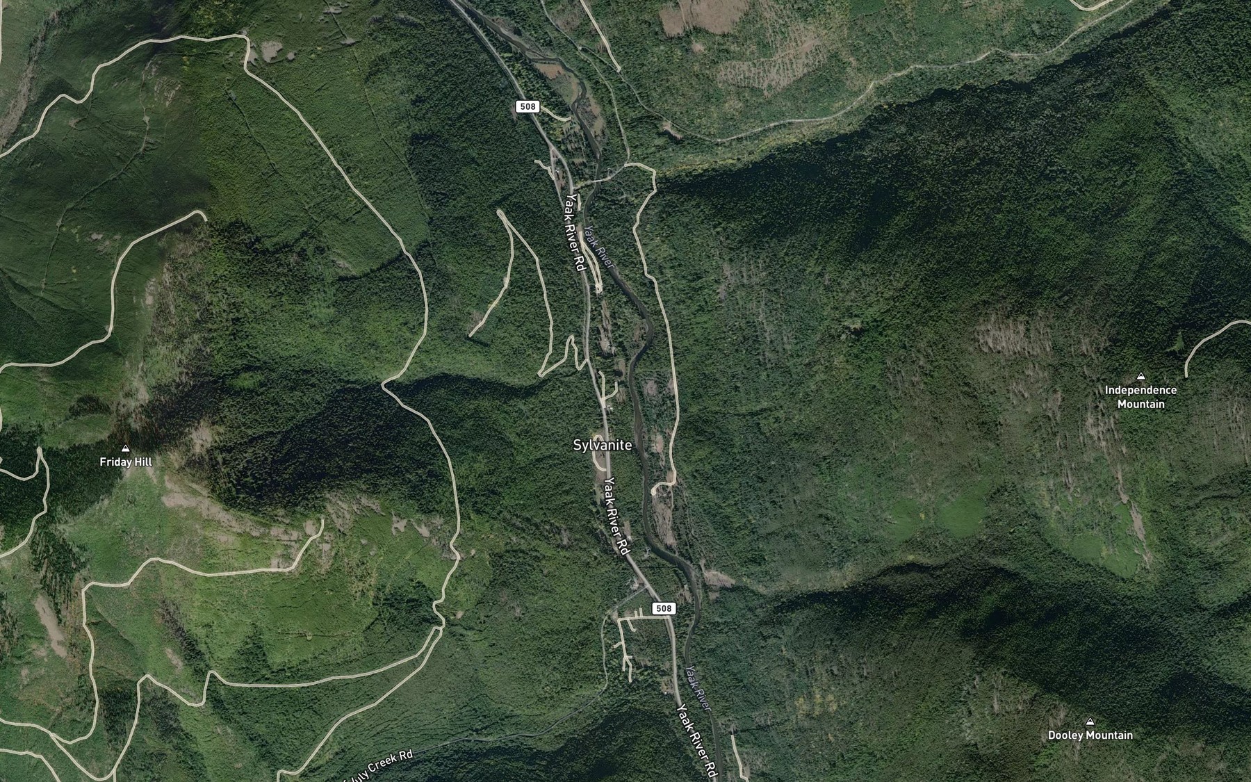 Satellite map of the Crawford Creek