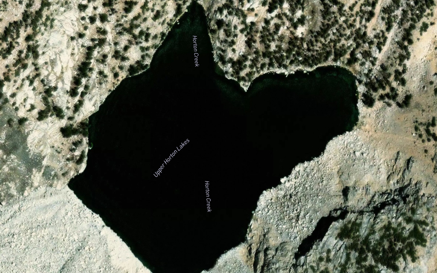 Satellite map of the Upper Horton Lakes