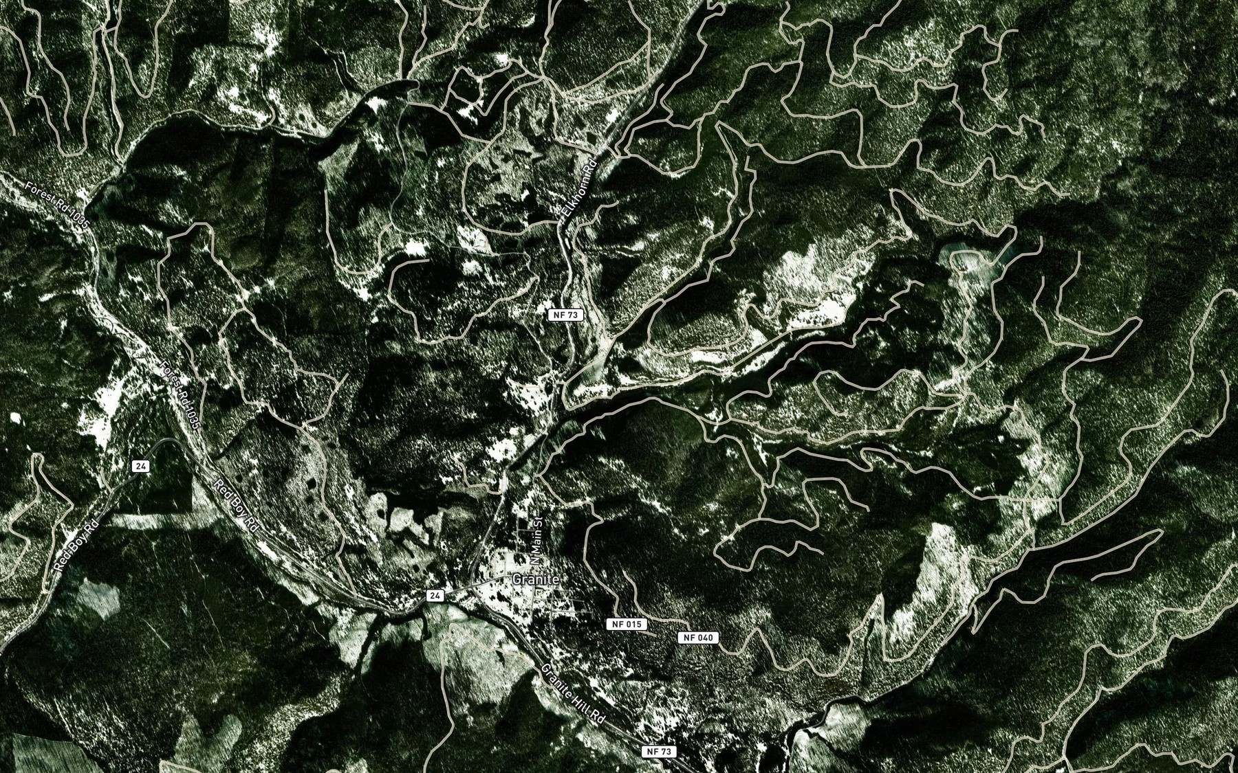 Satellite map of the Last Chance Creek