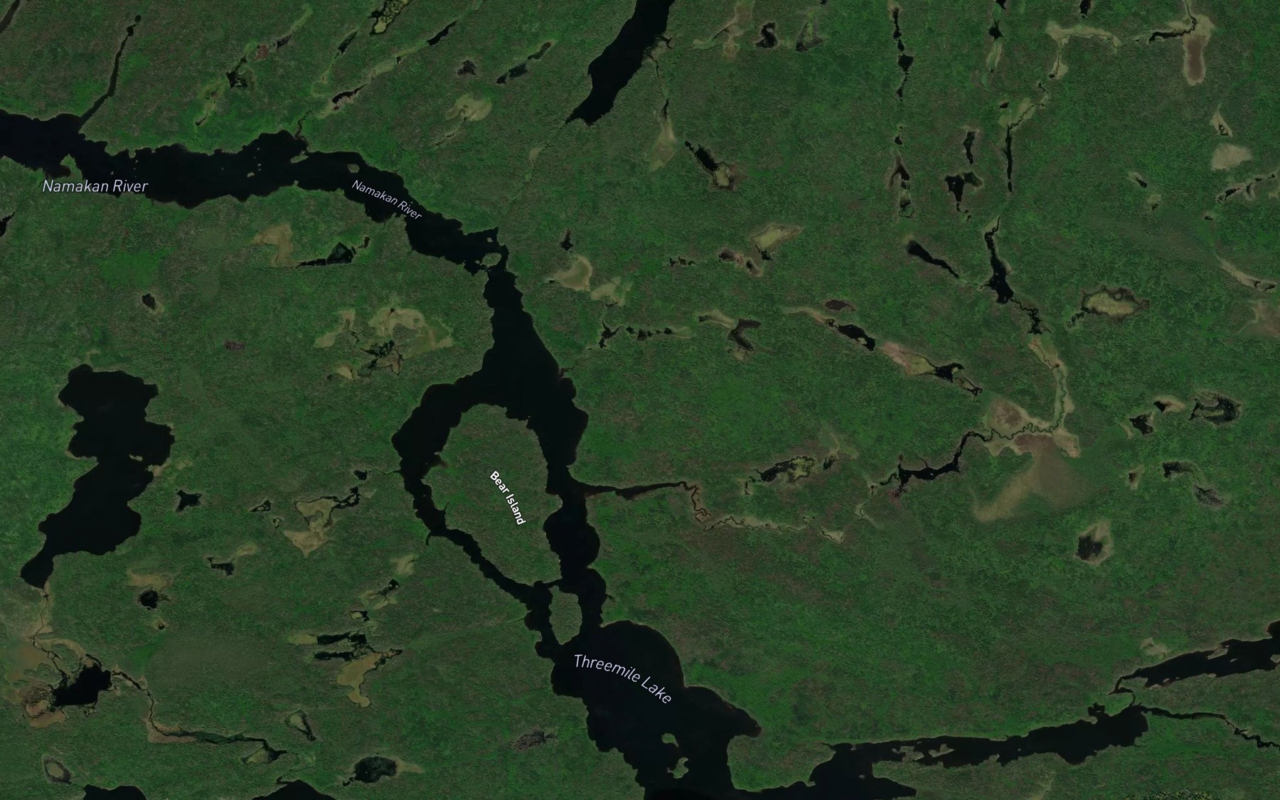 Satellite map of the Moose Creek