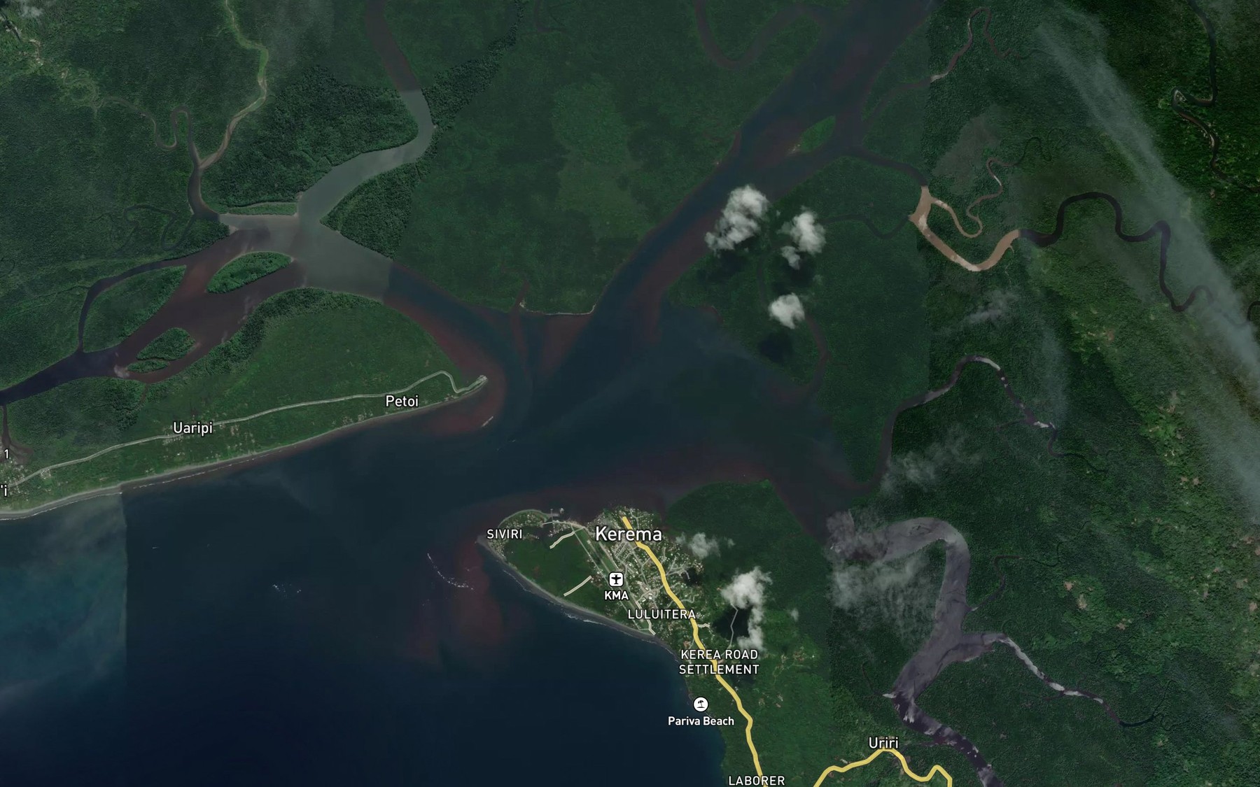 Satellite map of the Kerema Bay