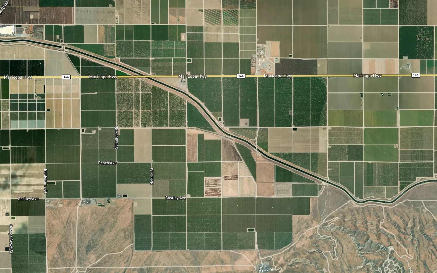Satellite map of the Pleito Creek