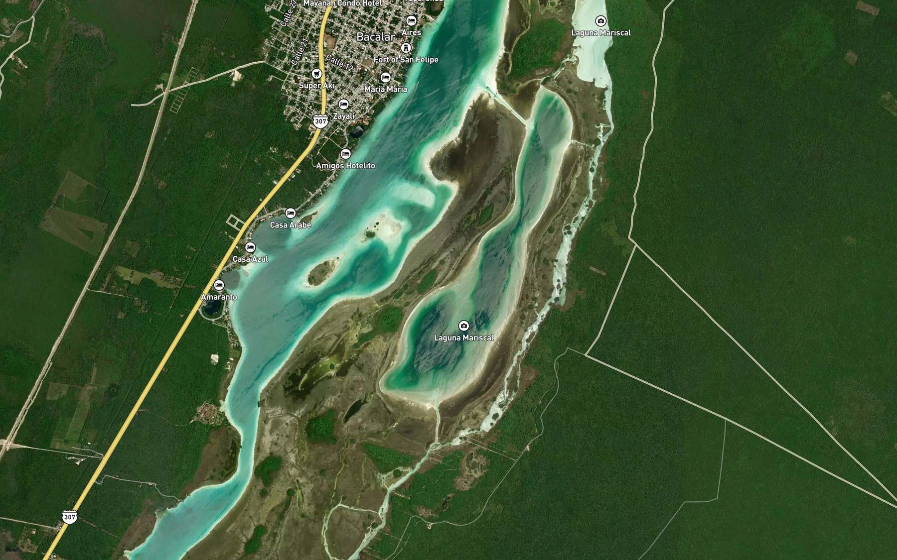 Satellite map of the Laguna Mariscal