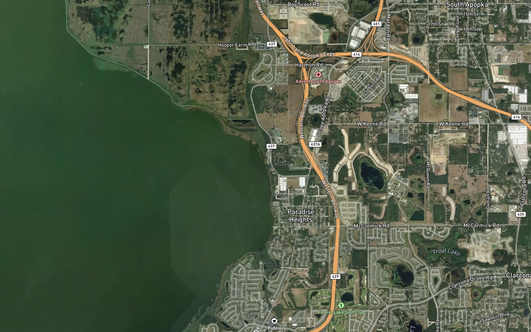 Satellite map of the Boat Launch Ramp