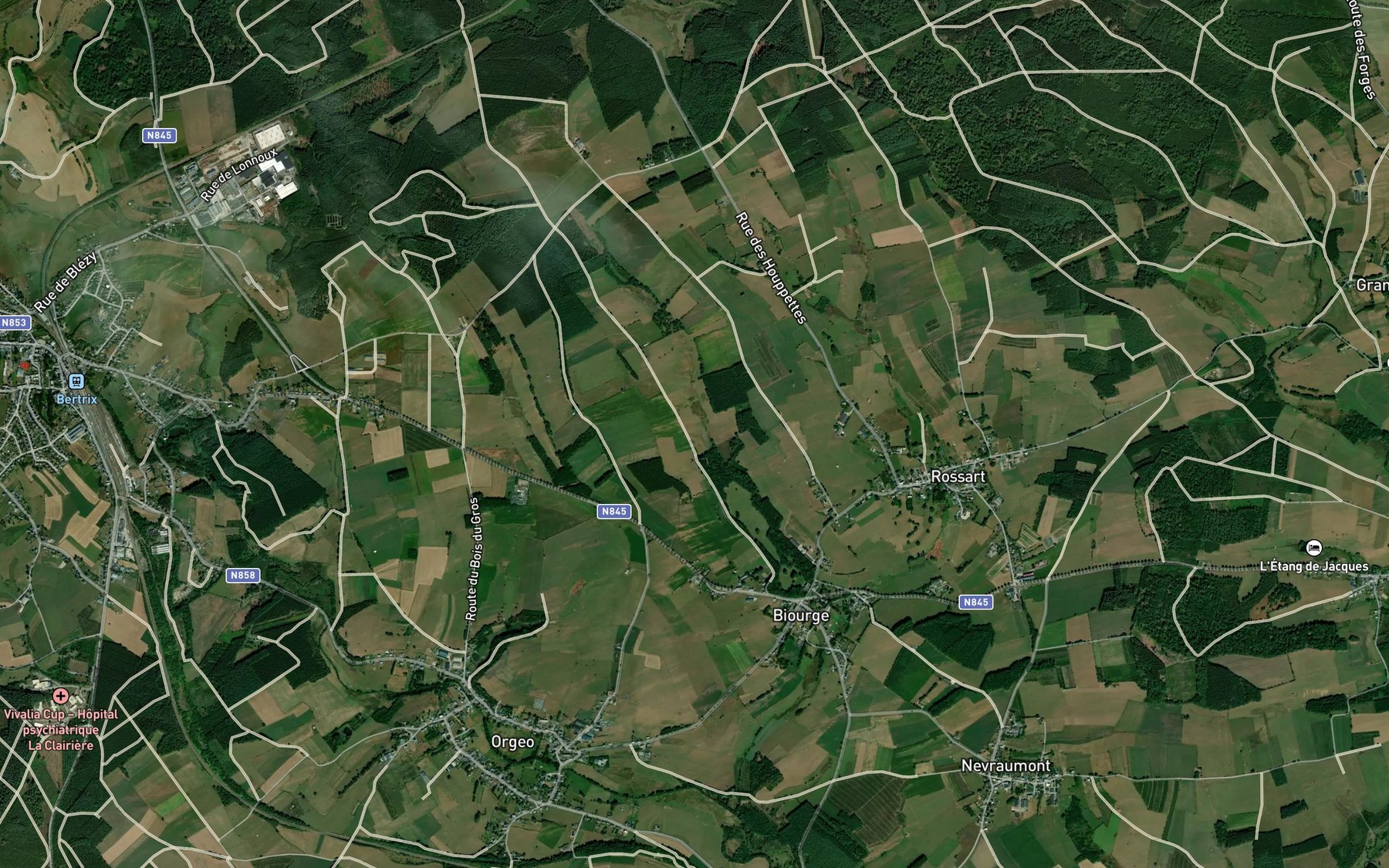 Satellite map of the Vivier de Ponsay