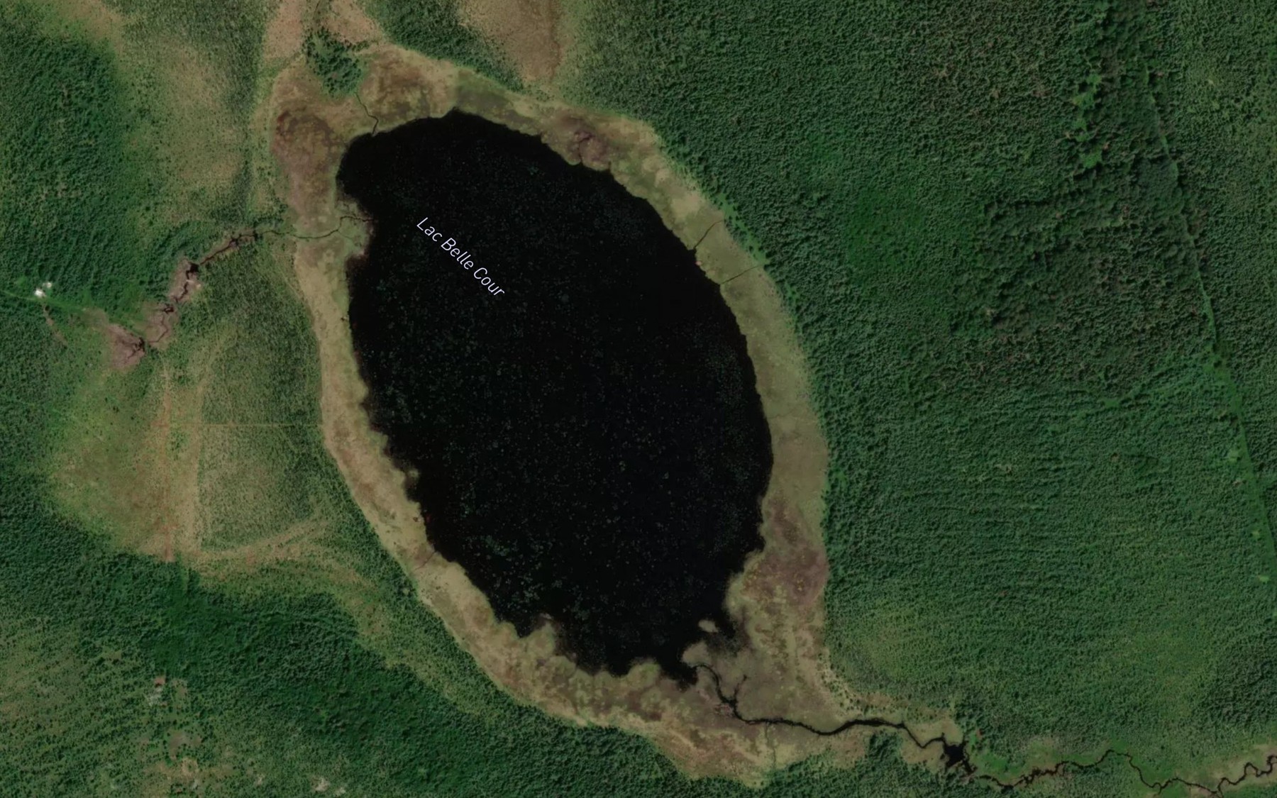 Satellite map of the Lac Belle Cour