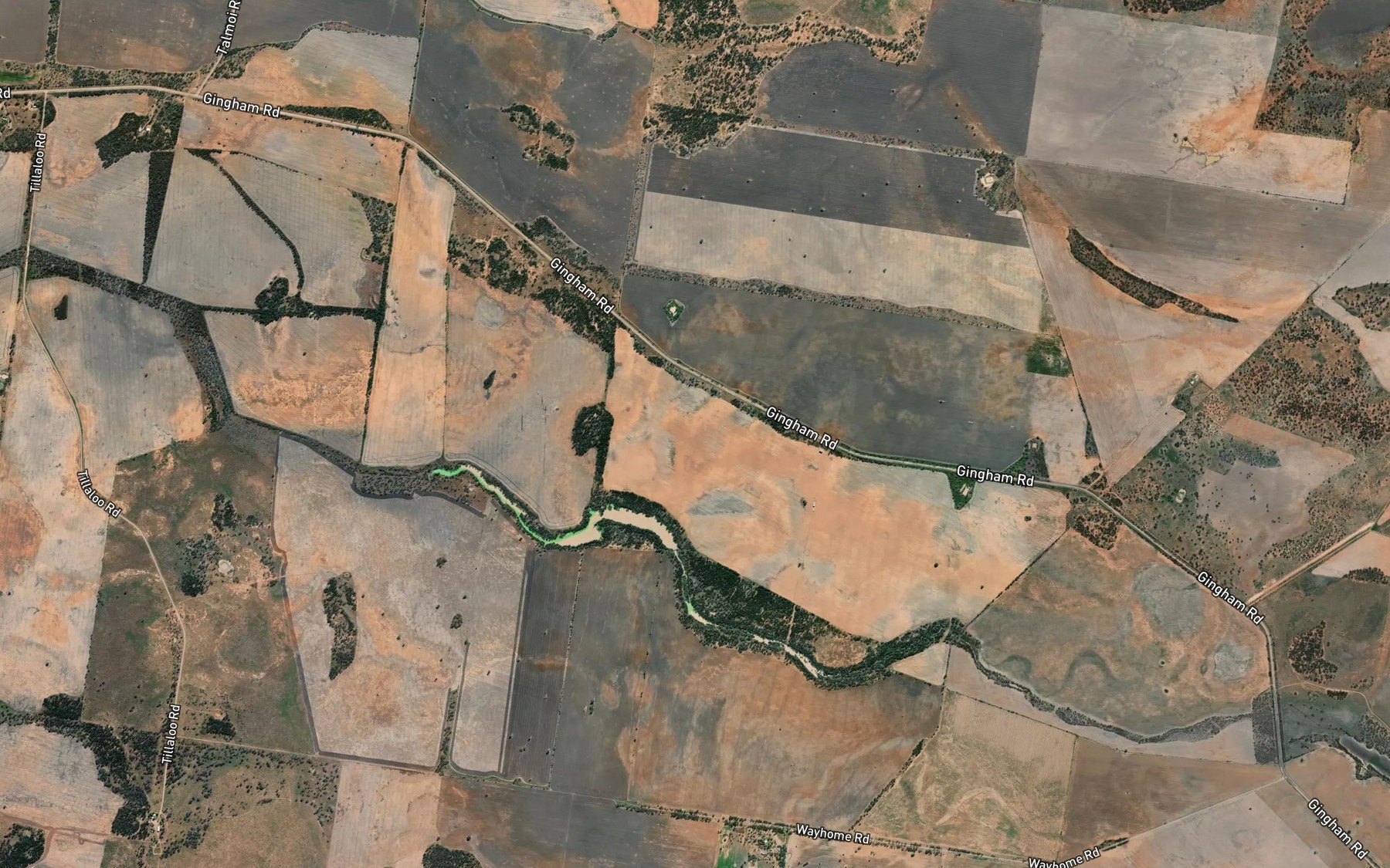 Satellite map of the Little Esk Creek