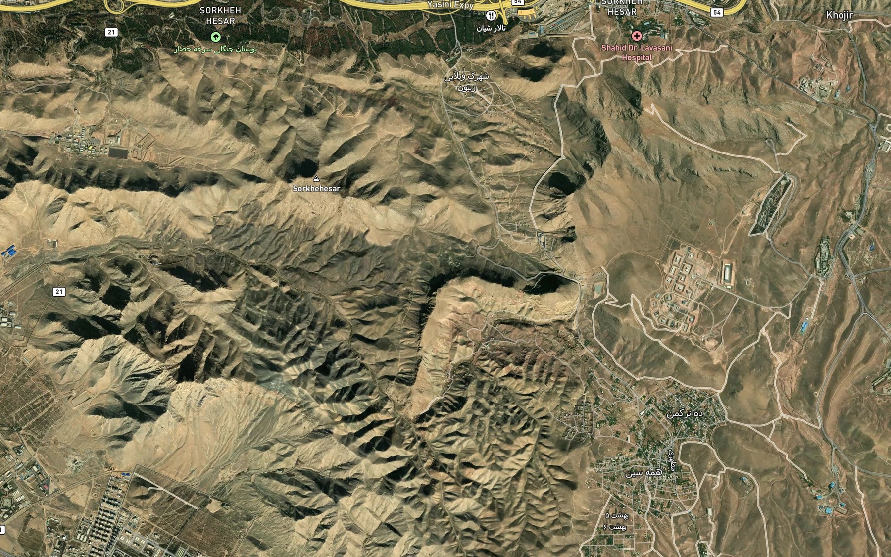 Satellite map of the Cheshmeh-ye Ala Khani