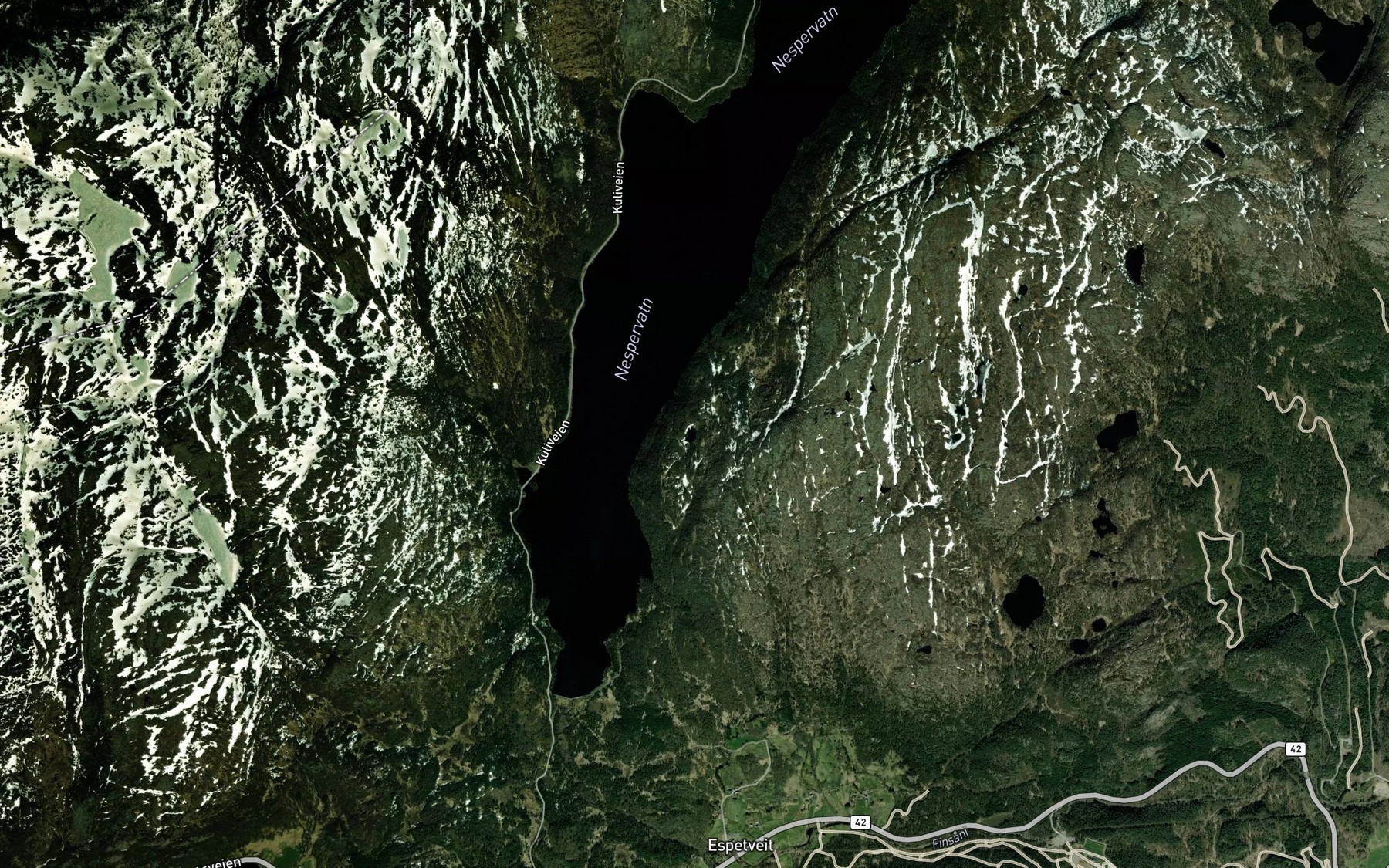 Satellite map of the Svartatjonn