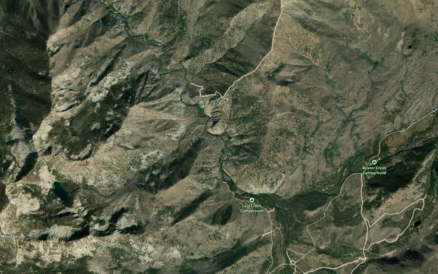 Satellite map of the Smith Creek
