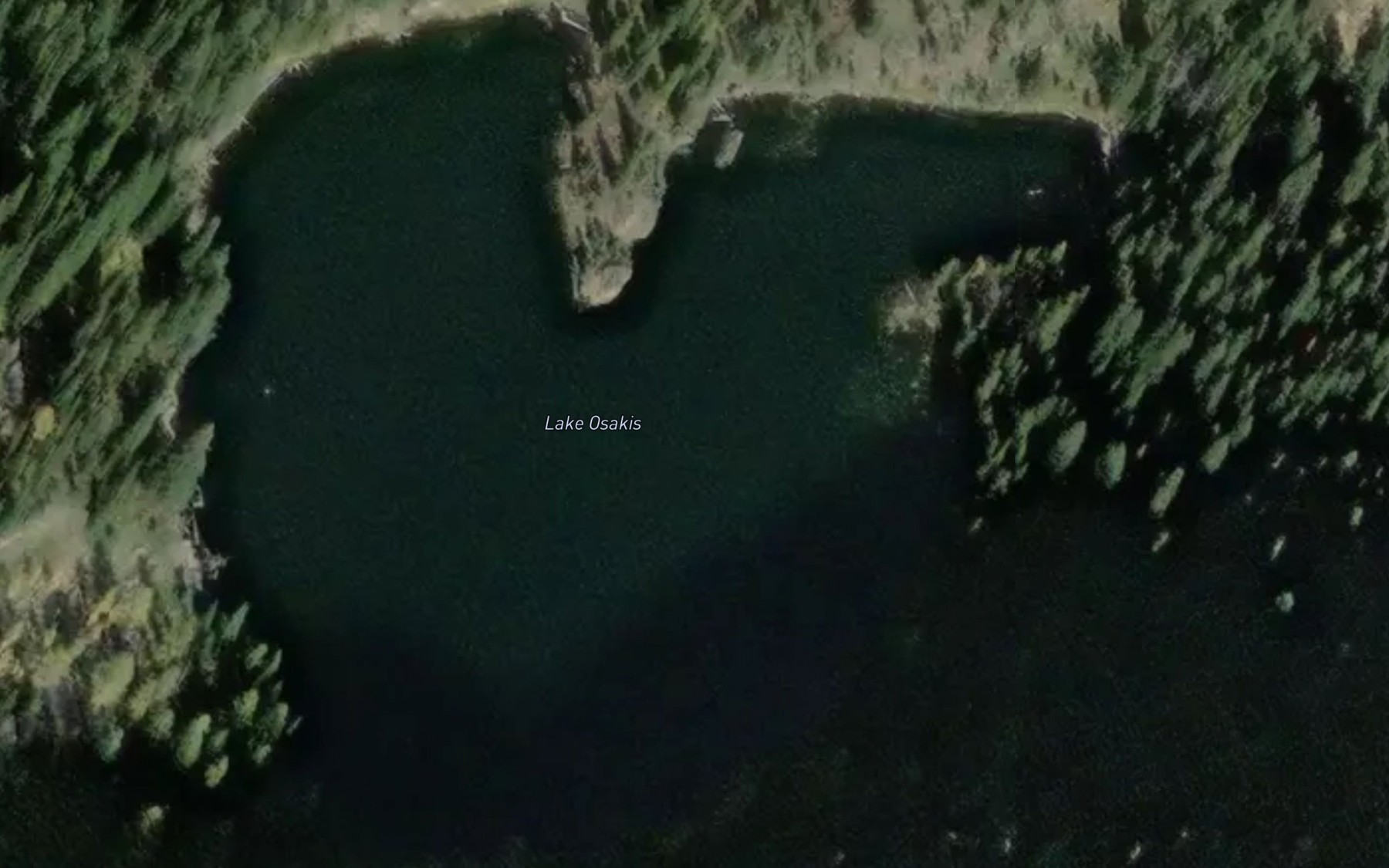 Satellite map of the Lake Osakis
