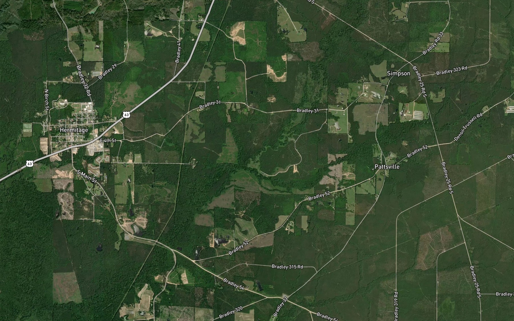 Satellite map of the Beech Creek